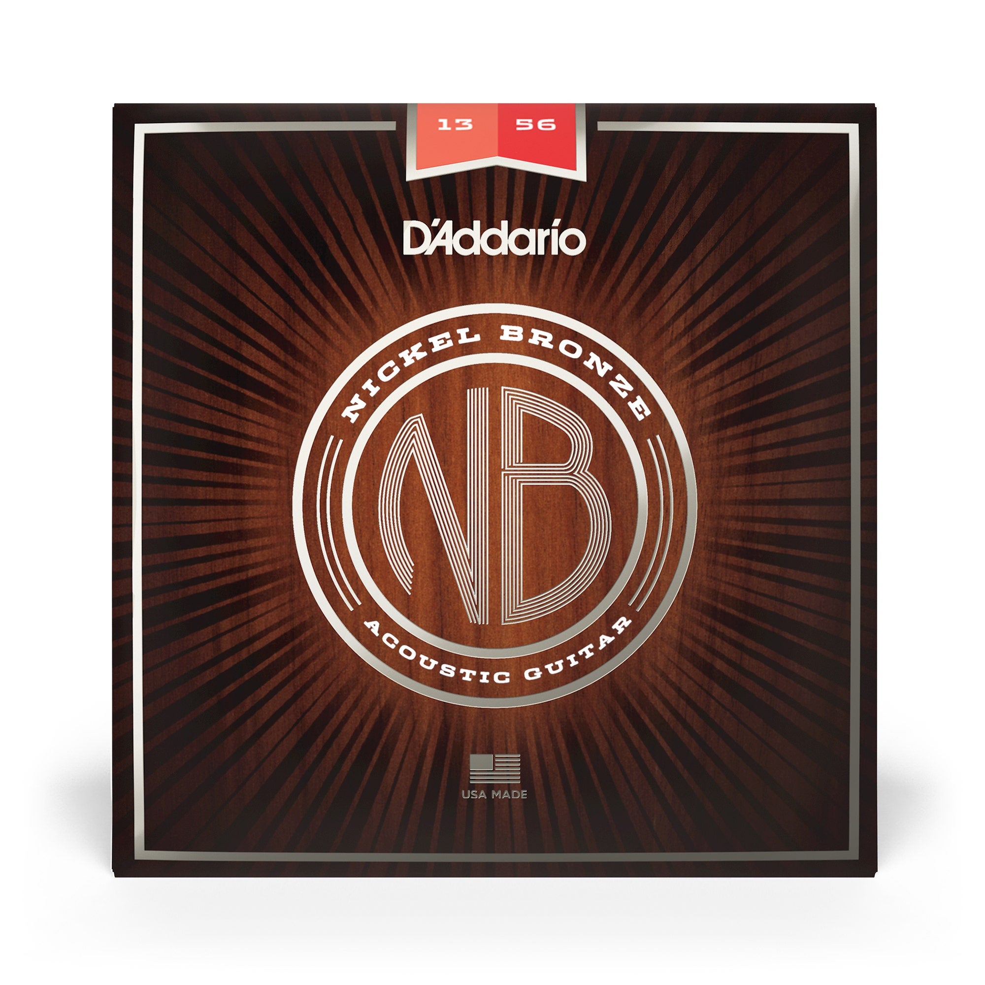D'Addario NB1356 Nickel Bronze Medium Acoustic Guitar Strings (13-56)