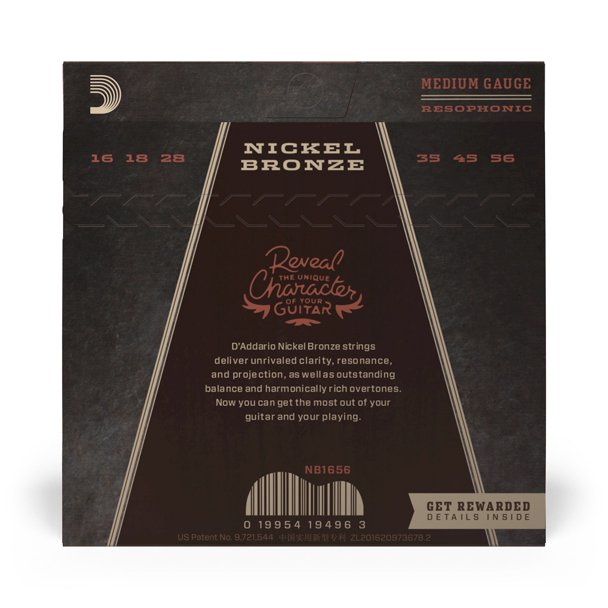 D'Addario NB1656 Nickel Bronze Resophonic Acoustic Guitar Strings (16-56)