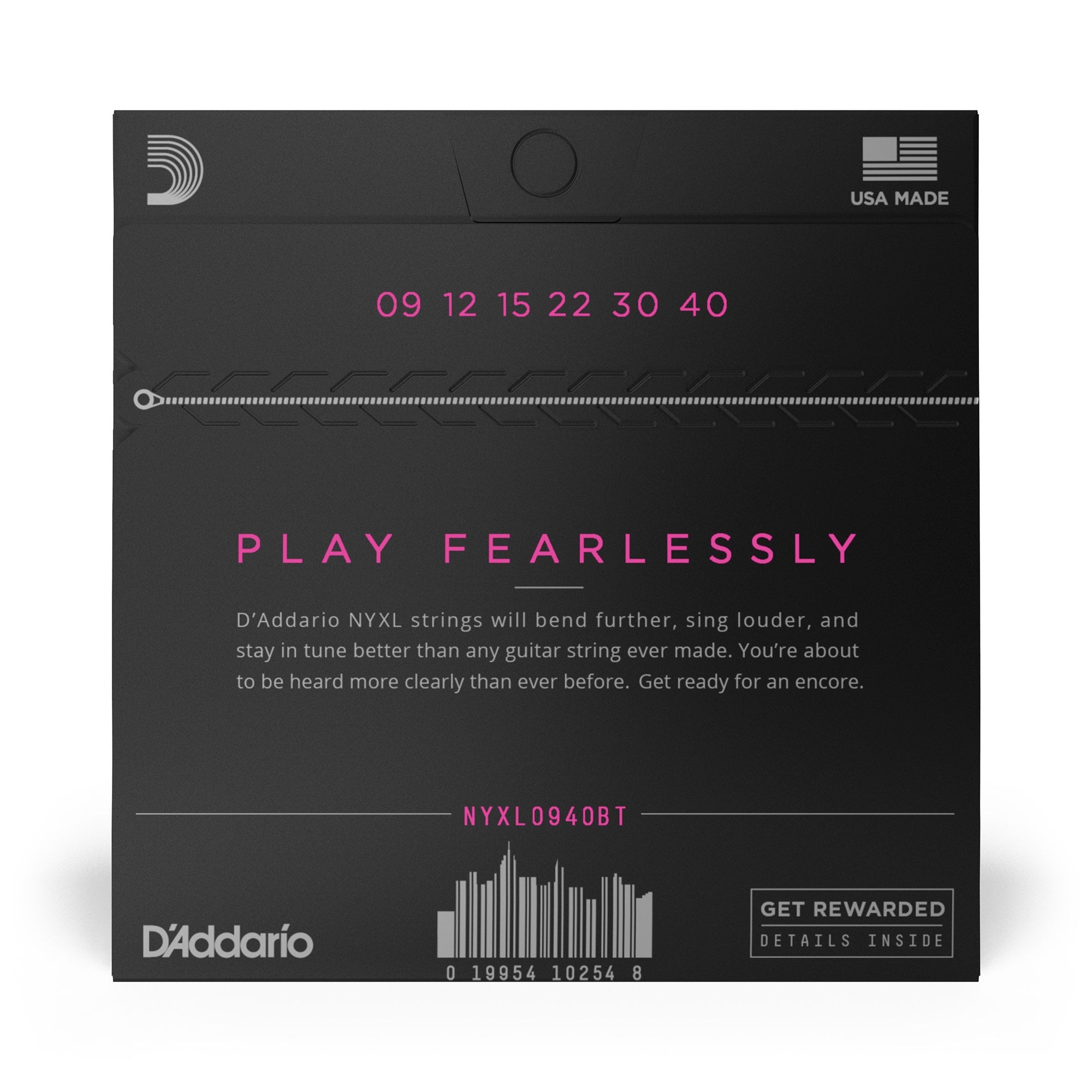D'Addario NYXL 0940BT Nickel Wound Balanced Tension Super Light Electric Guitar Strings (9-40)