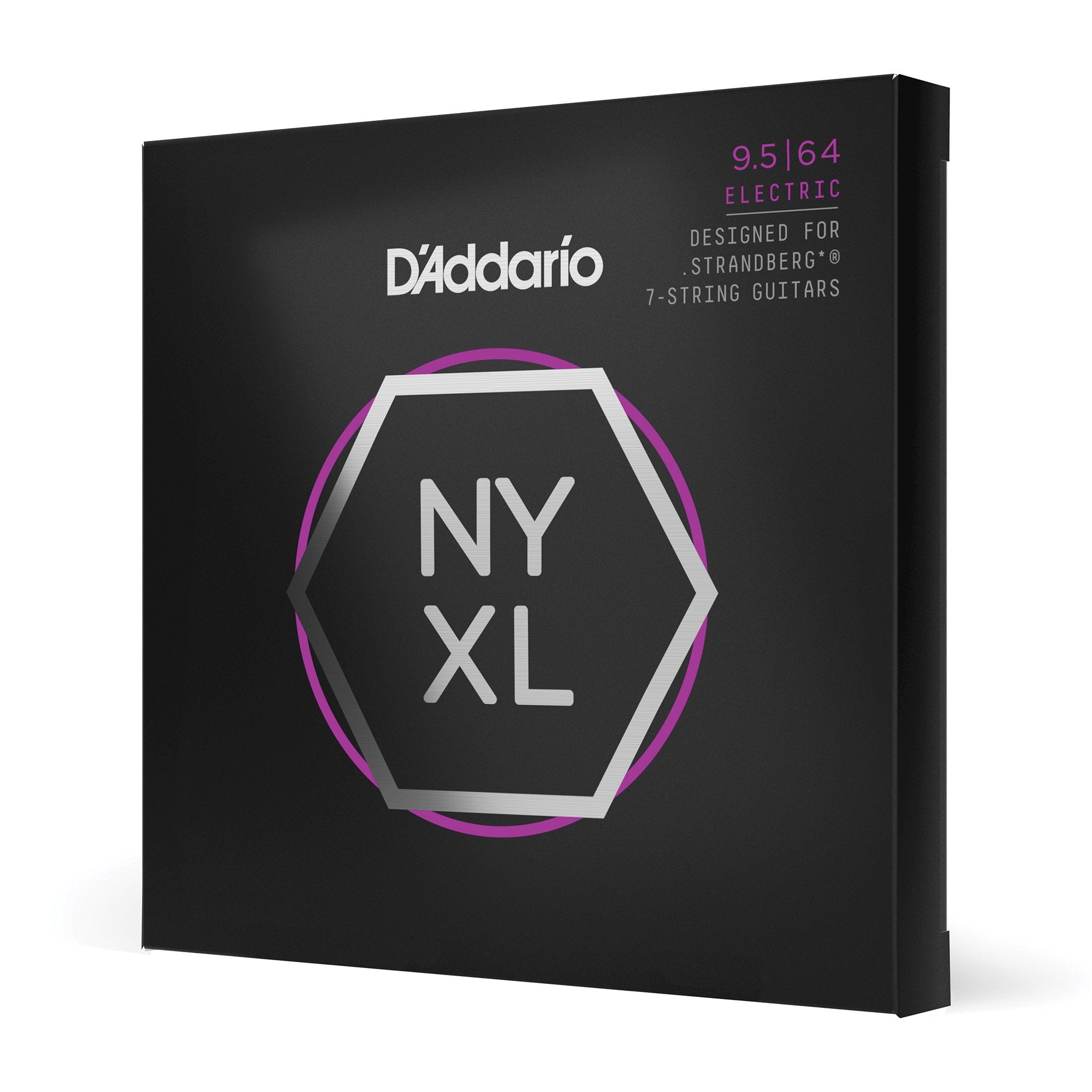 D'Addario NYXL09564SB Custom Light Strandberg Guitar 7-String Set, 9.5-64