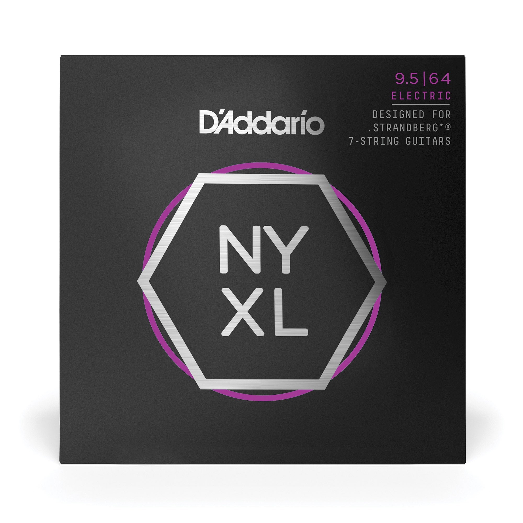 D'Addario NYXL09564SB Custom Light Strandberg Guitar 7-String Set, 9.5-64
