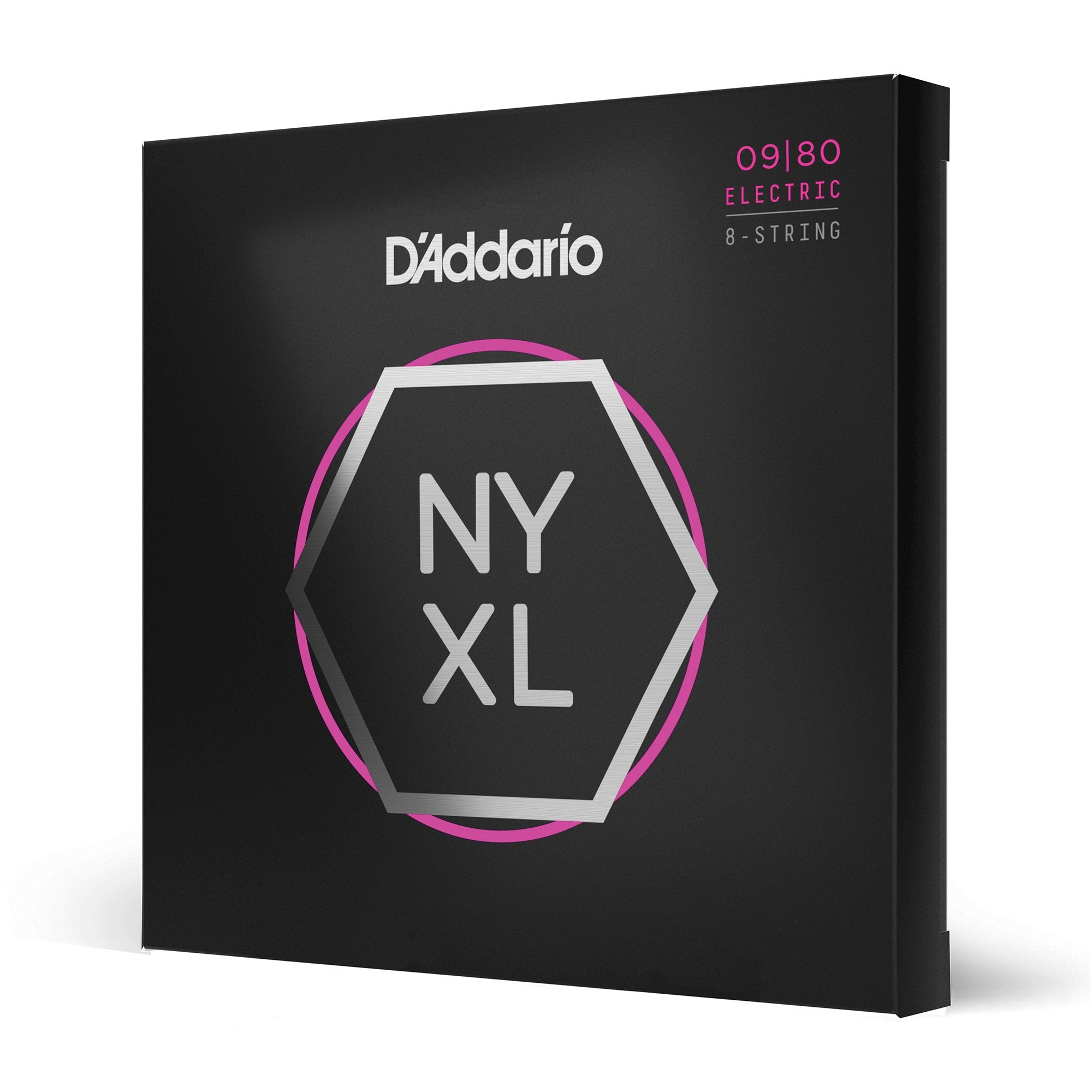 D'Addario NYXL 0980 Nickel Wound 8-String Super Light Electric Guitar Strings (9-80)