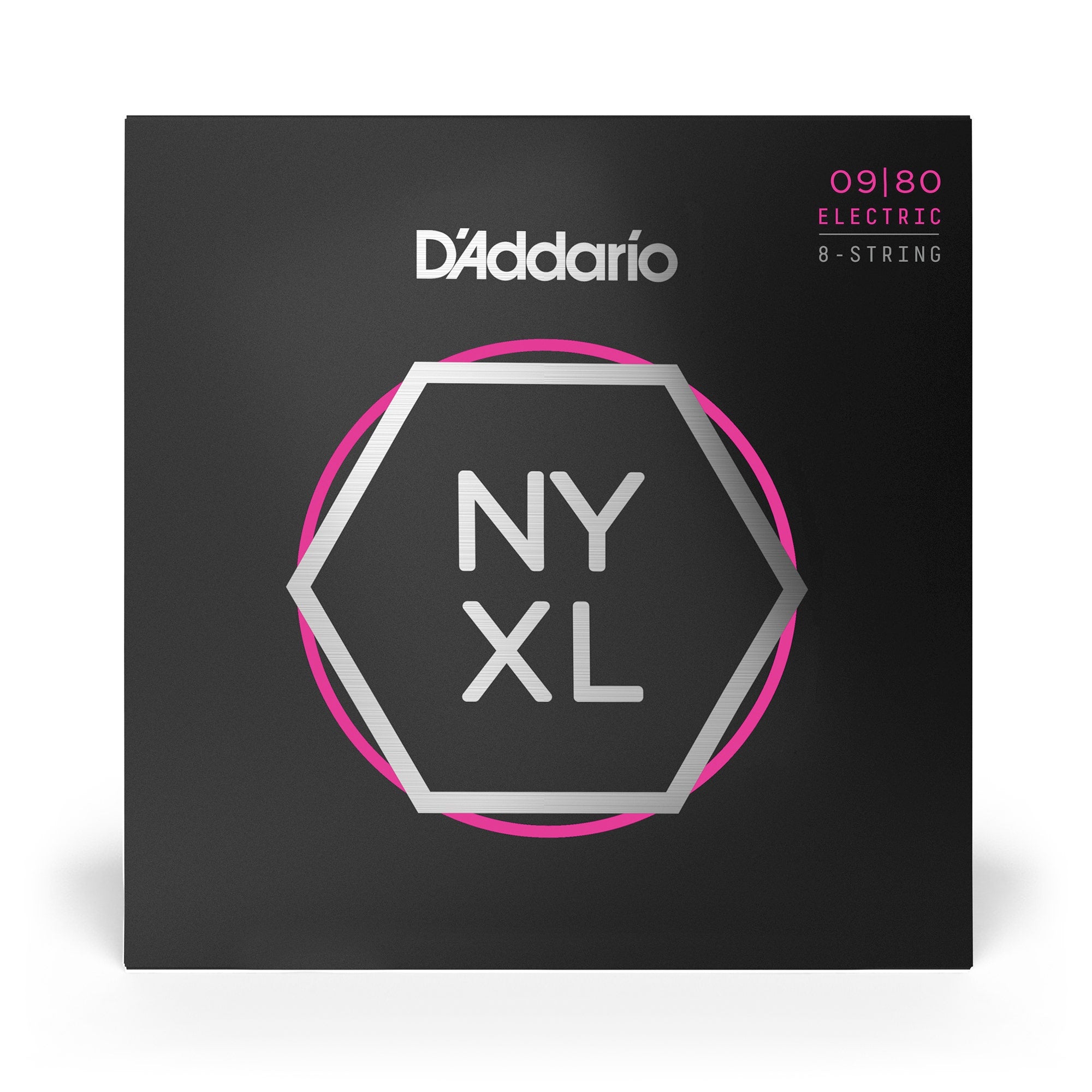 D'Addario NYXL 0980 Nickel Wound 8-String Super Light Electric Guitar Strings (9-80)