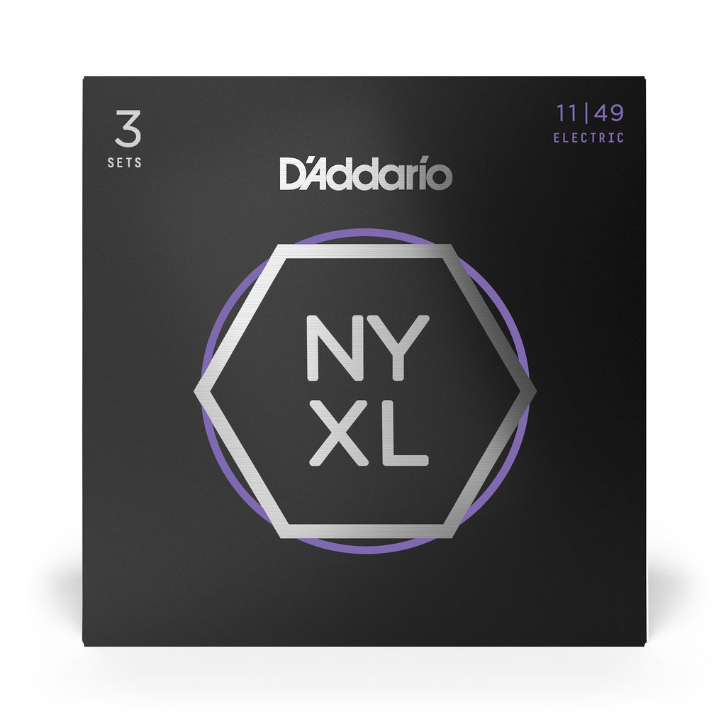 3 Sets of D'Addario NYXL 1149 Nickel Wound Medium Electric Guitar Strings (11-49)
