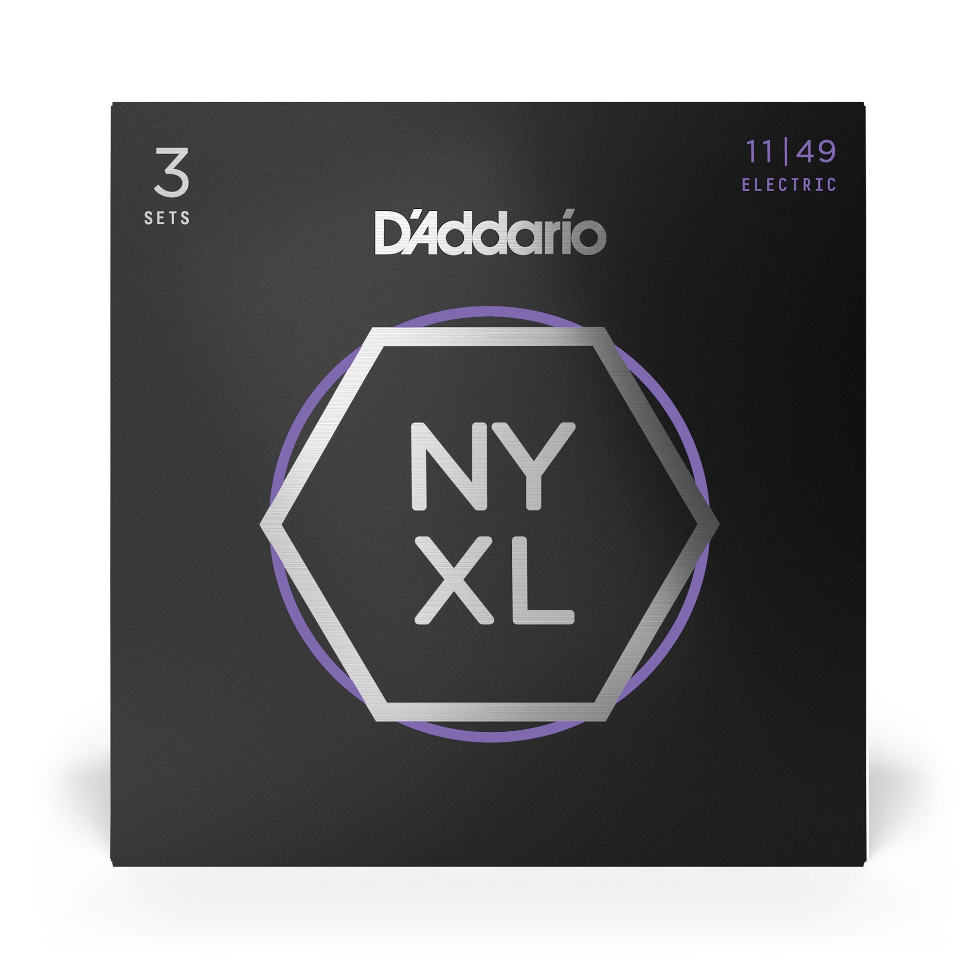 3 Sets of D'Addario NYXL 1149 Nickel Wound Medium Electric Guitar Strings (11-49)