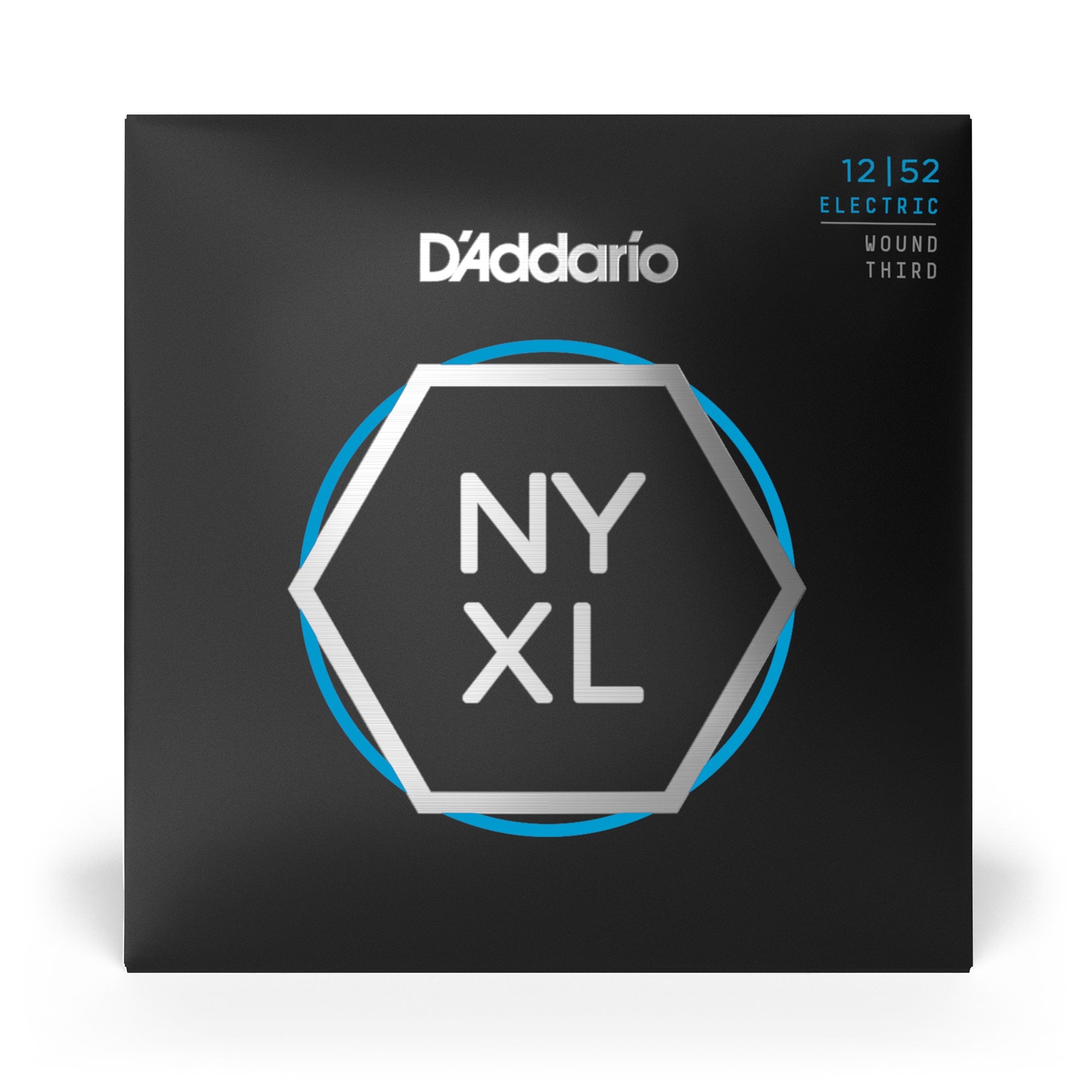D'Addario NYXL 1252W Nickel Wound Light Wound 3rd/G-String Electric Guitar Strings (12-52)