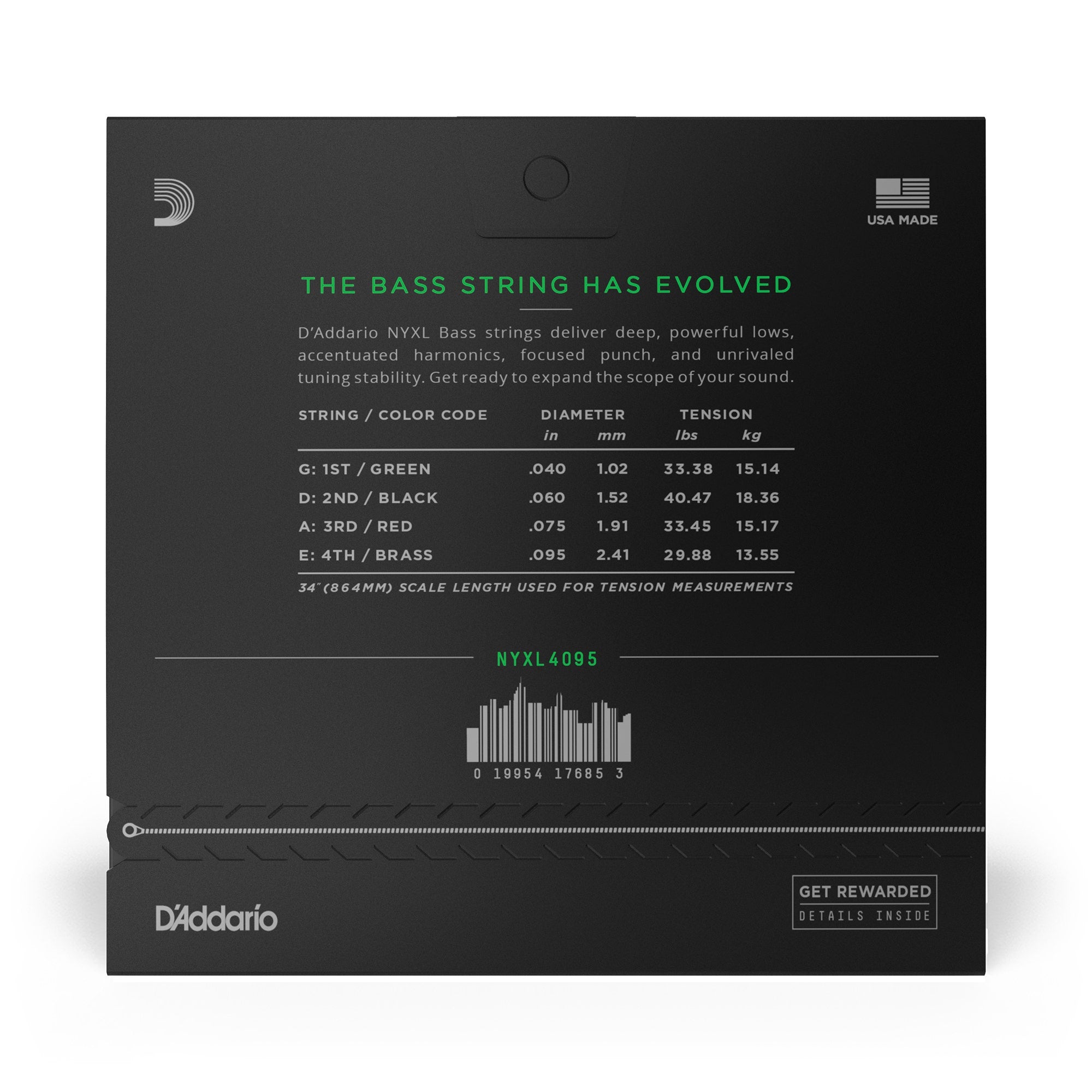 D'Addario NYXL 4095 Long Scale Super Light Bass Strings (40-95)