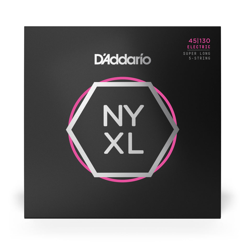D'Addario NYXL 45130SL Super Long Scale Regular Light 5-String Bass Strings (45-130)