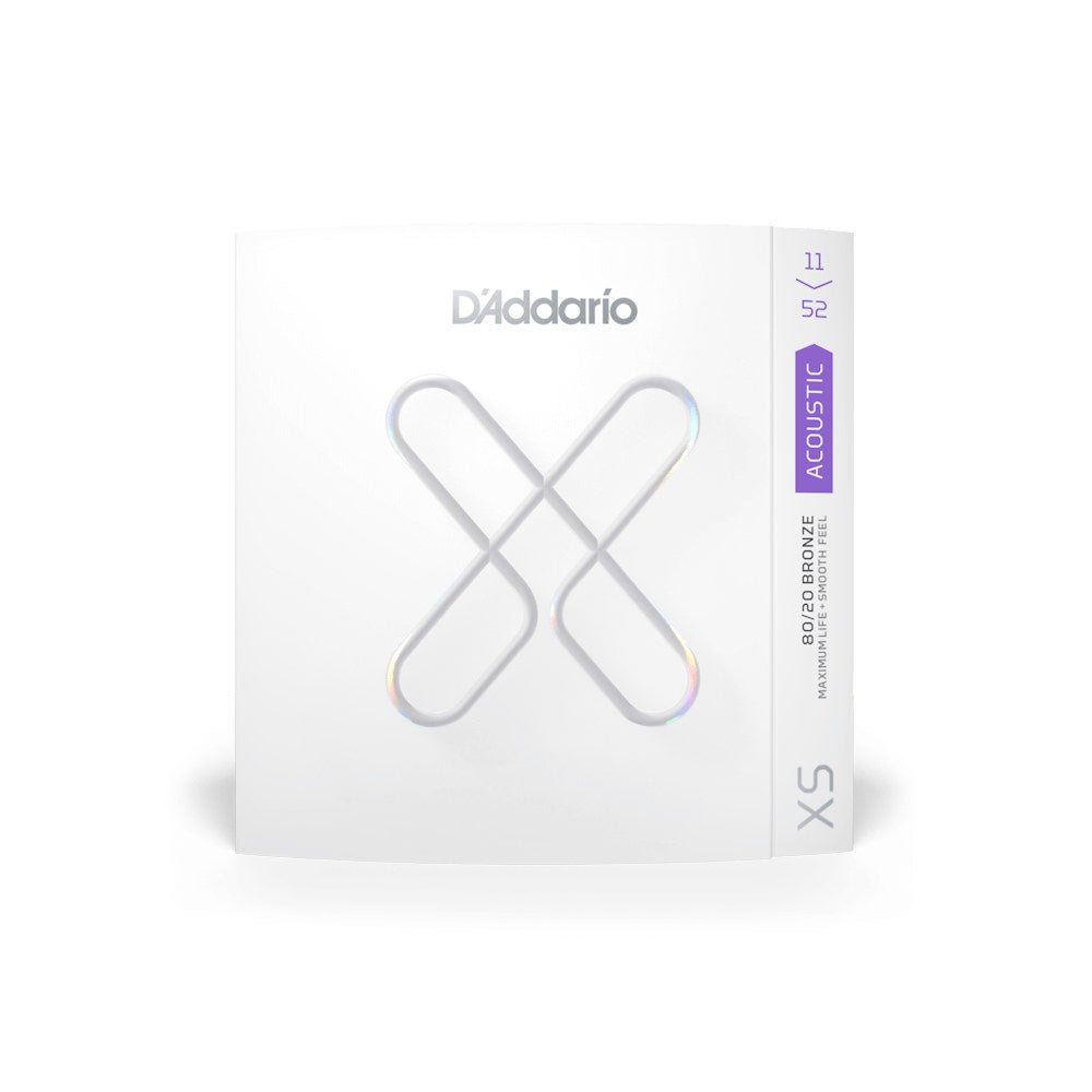 D'Addario XSABR1152 Custom Light Coated Acoustic Guitar Strings, 11-52