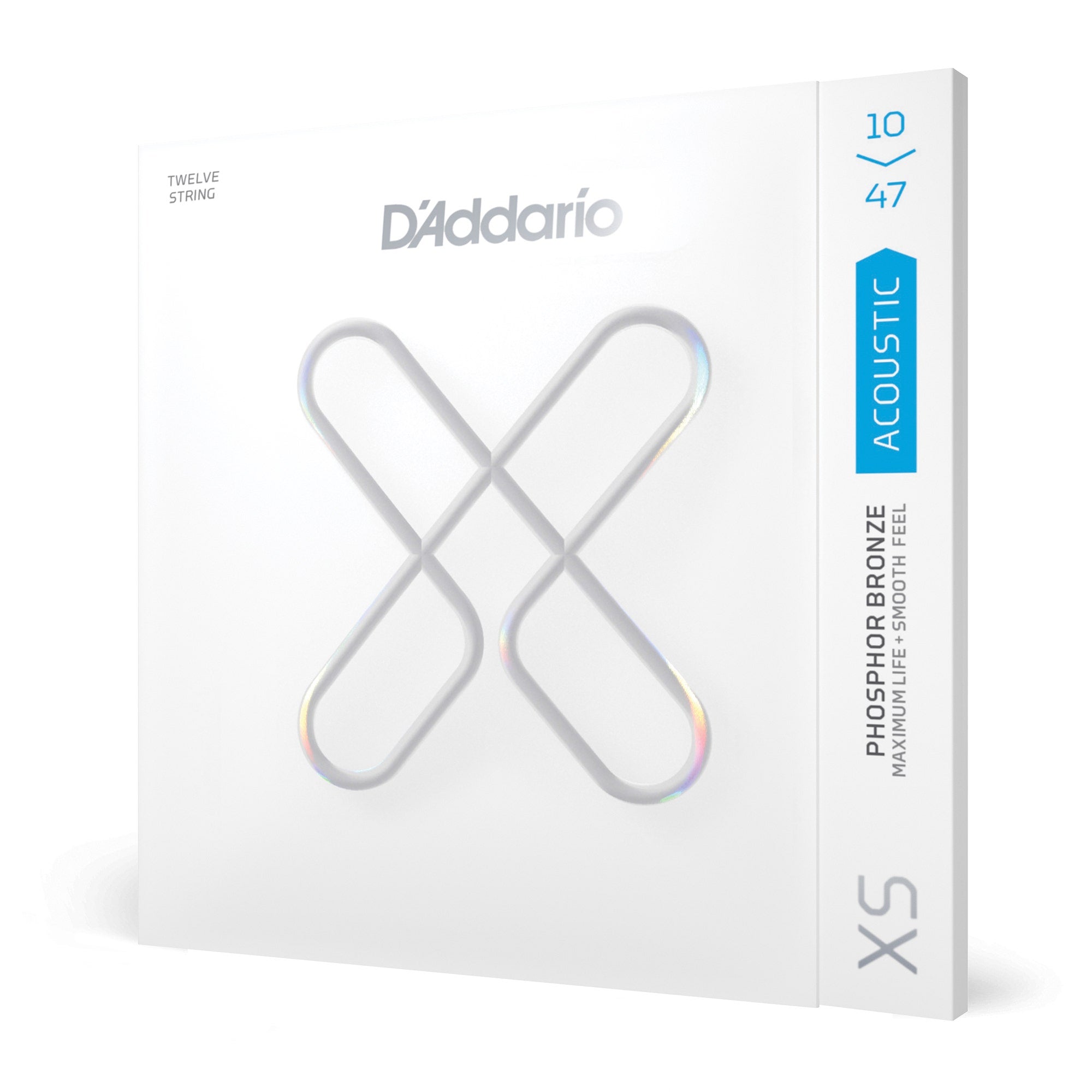 D'Addario XSAPB1047-12 Phosphor Bronze Acoustic Guitar Strings, Light, 10-47, 12-String