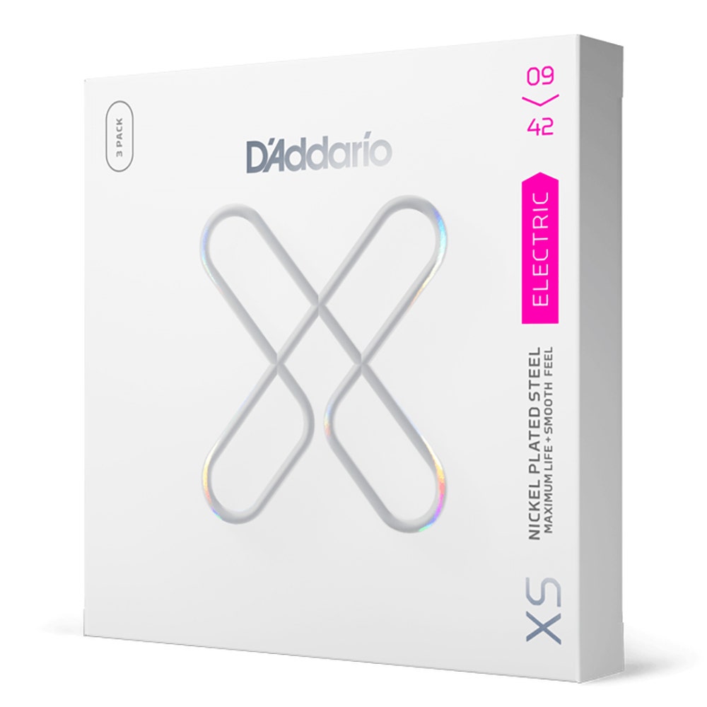 D'Addario XSE0942-3P 3-Pack Nickel-Plated-Steel Coated Electric Guitar Strings, 9-42