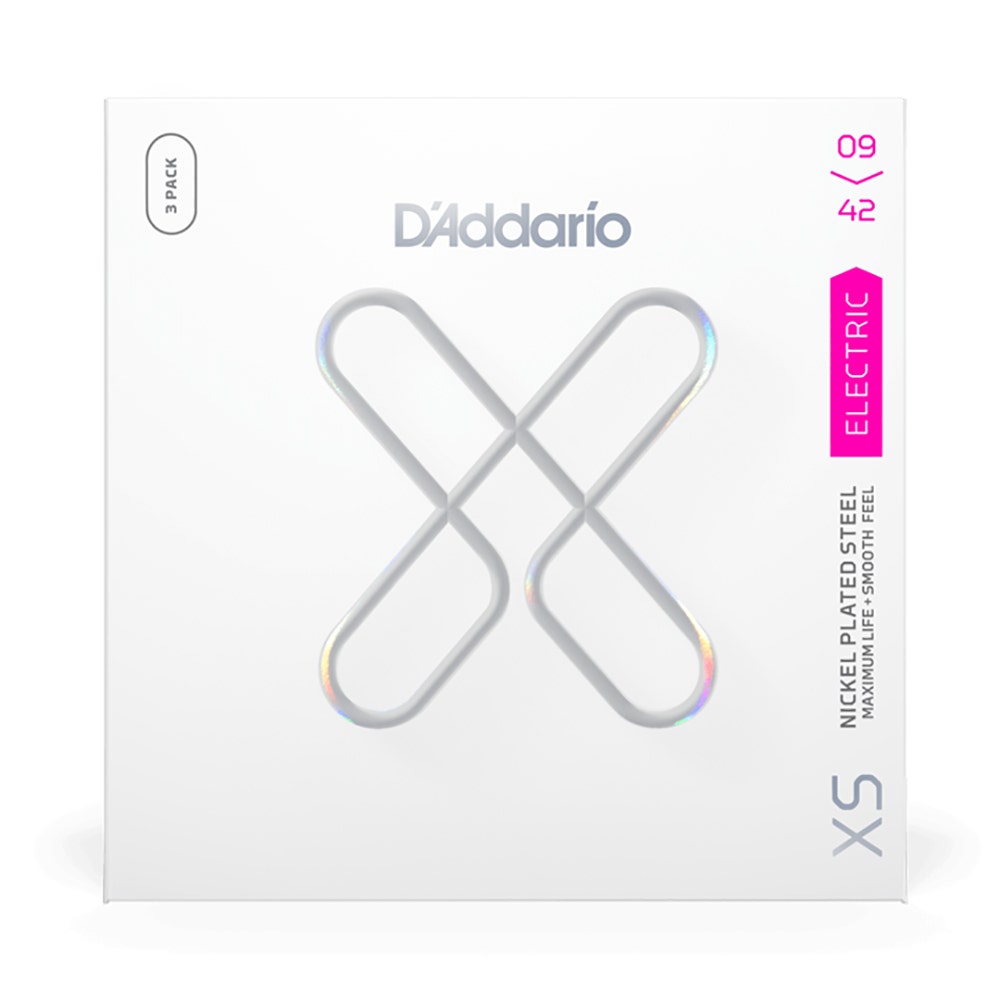 D'Addario XSE0942-3P 3-Pack Nickel-Plated-Steel Coated Electric Guitar Strings, 9-42