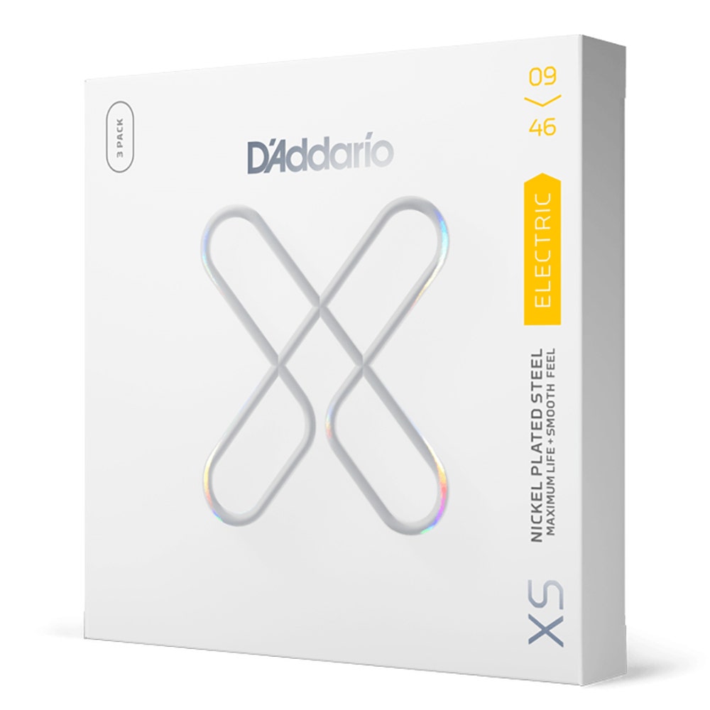 D'Addario XSE0946-3P 3-Pack Nickel-Plated-Steel Coated Electric Guitar Strings, 9-46