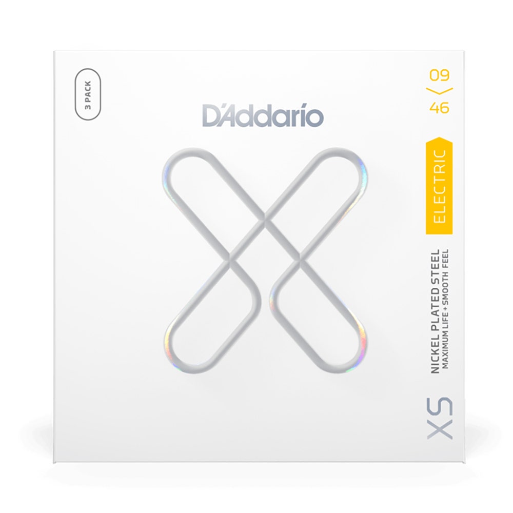 D'Addario XSE0946-3P 3-Pack Nickel-Plated-Steel Coated Electric Guitar Strings, 9-46