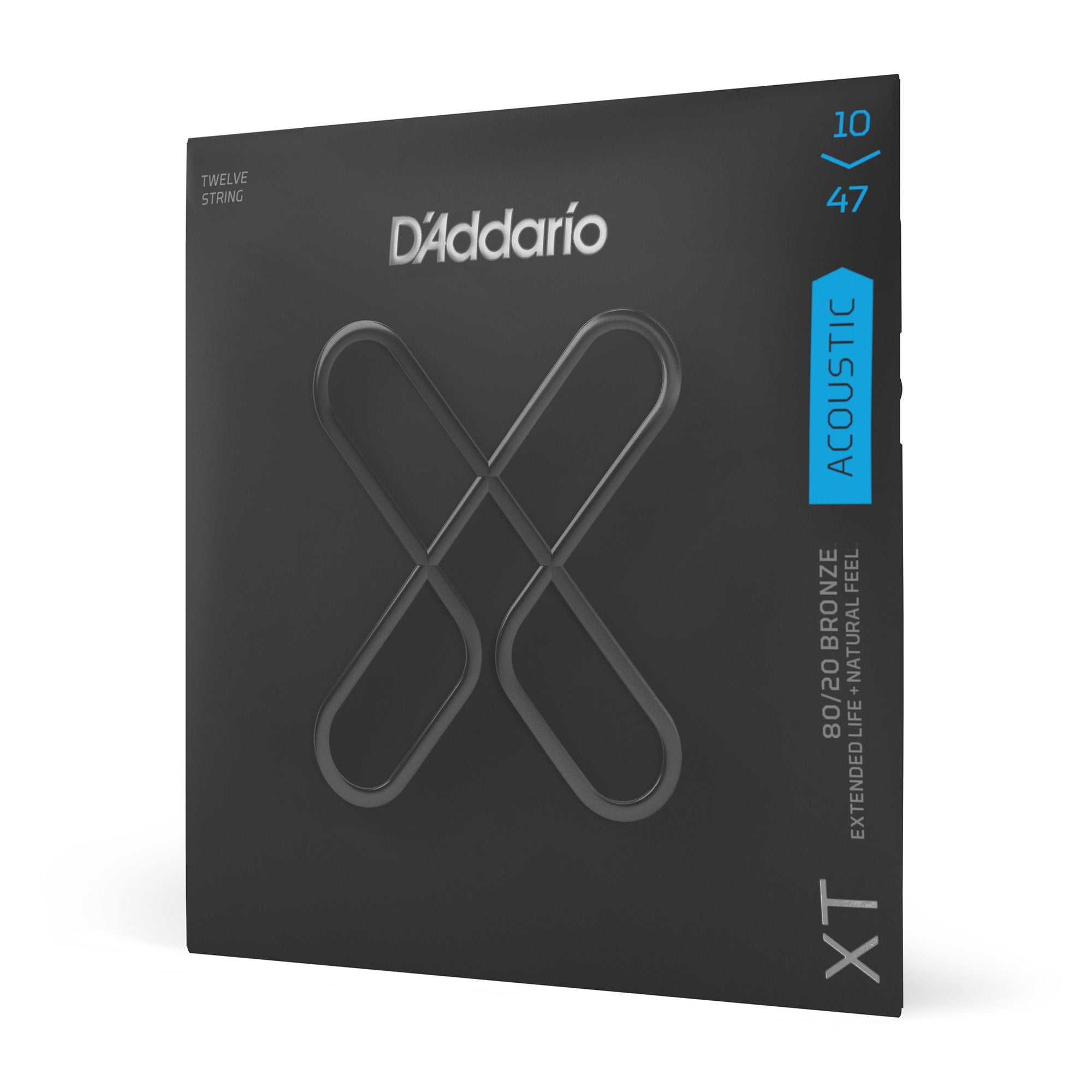 D'Addario XTABR1047-12 XT Series 12-String Acoustic Guitar Strings, 80/20 Bronze, 10-47