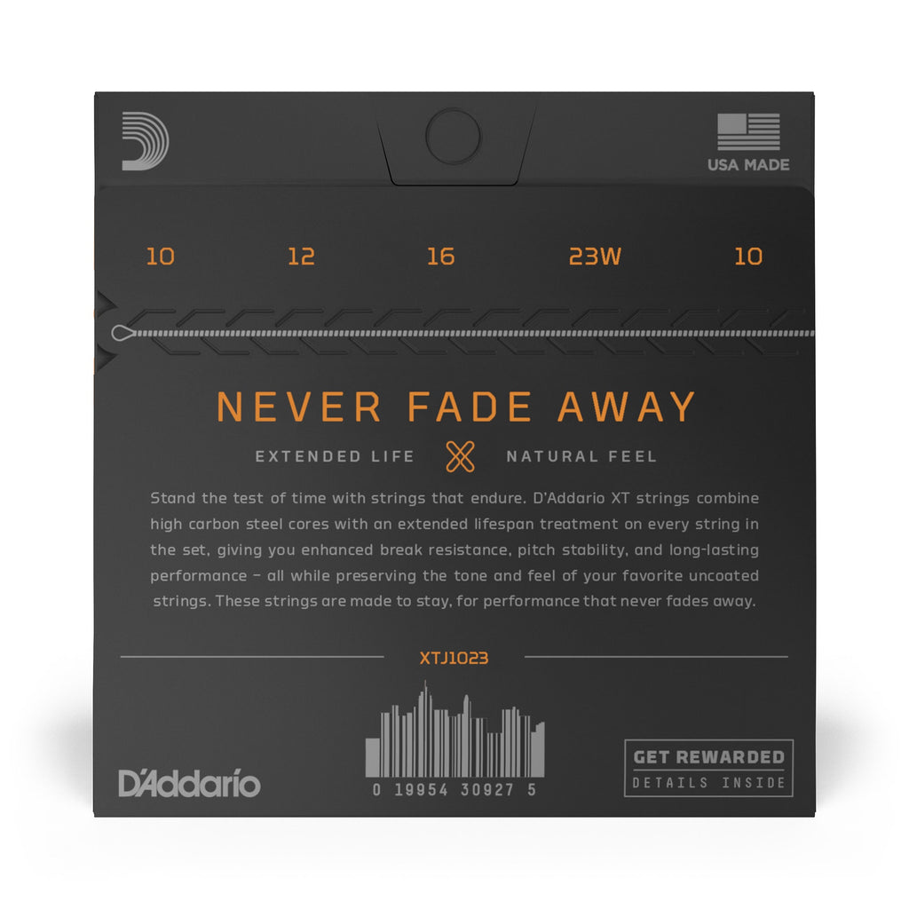 D'Addario XTJ1023 XT Series Banjo Strings, Nickel Plated Steel, 10-23