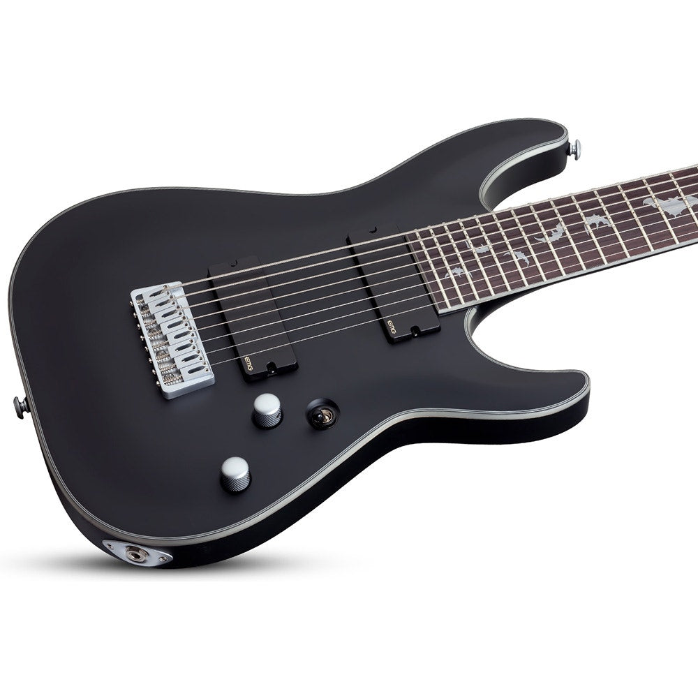 Schecter Guitars 1187 Damien Platinum 8 8-String Electric Guitar, Satin Black SBK
