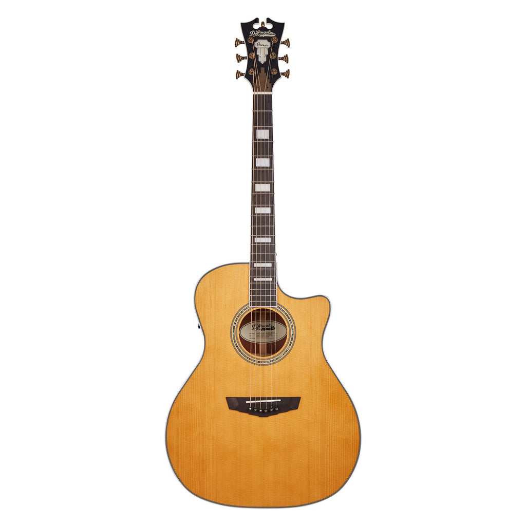 D'Angelico Premier Gramercy Acoustic Electirc Guitar, Ovangkol Fretboard, Vintage Natural
