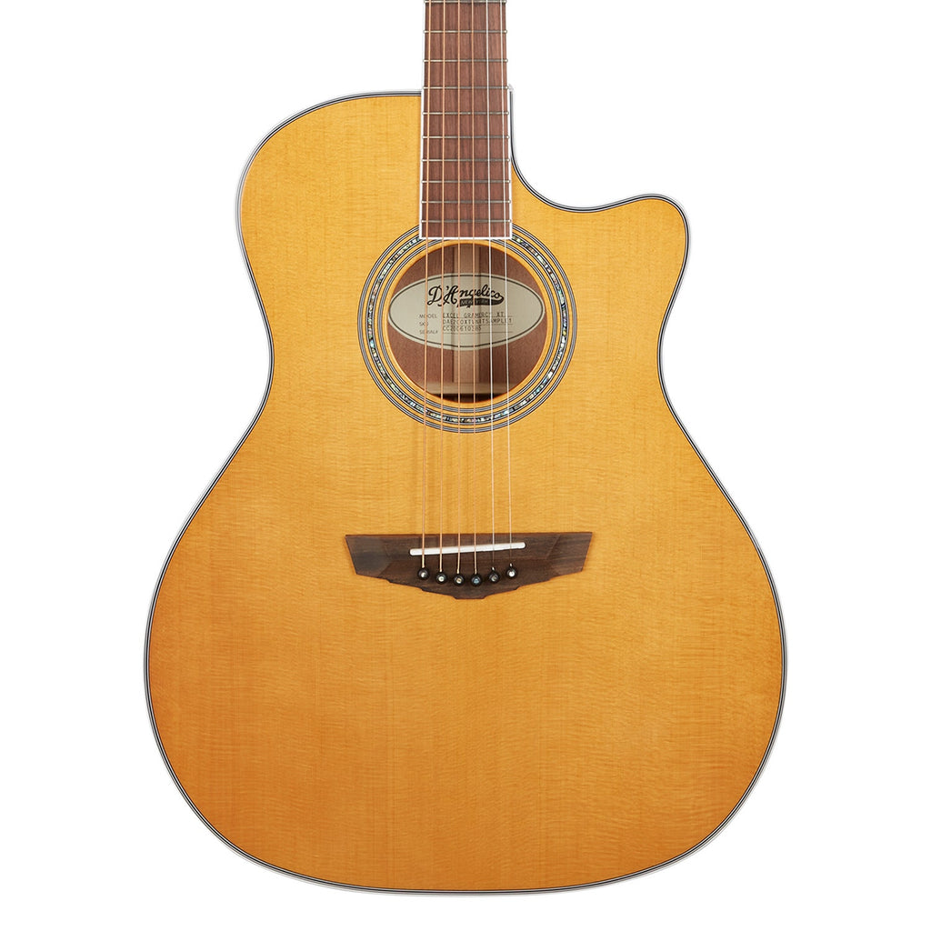 D'Angelico DAEG200XTVNATGP Excel Gramercy XT Acoustic Electric Guitar, Vintage Natural