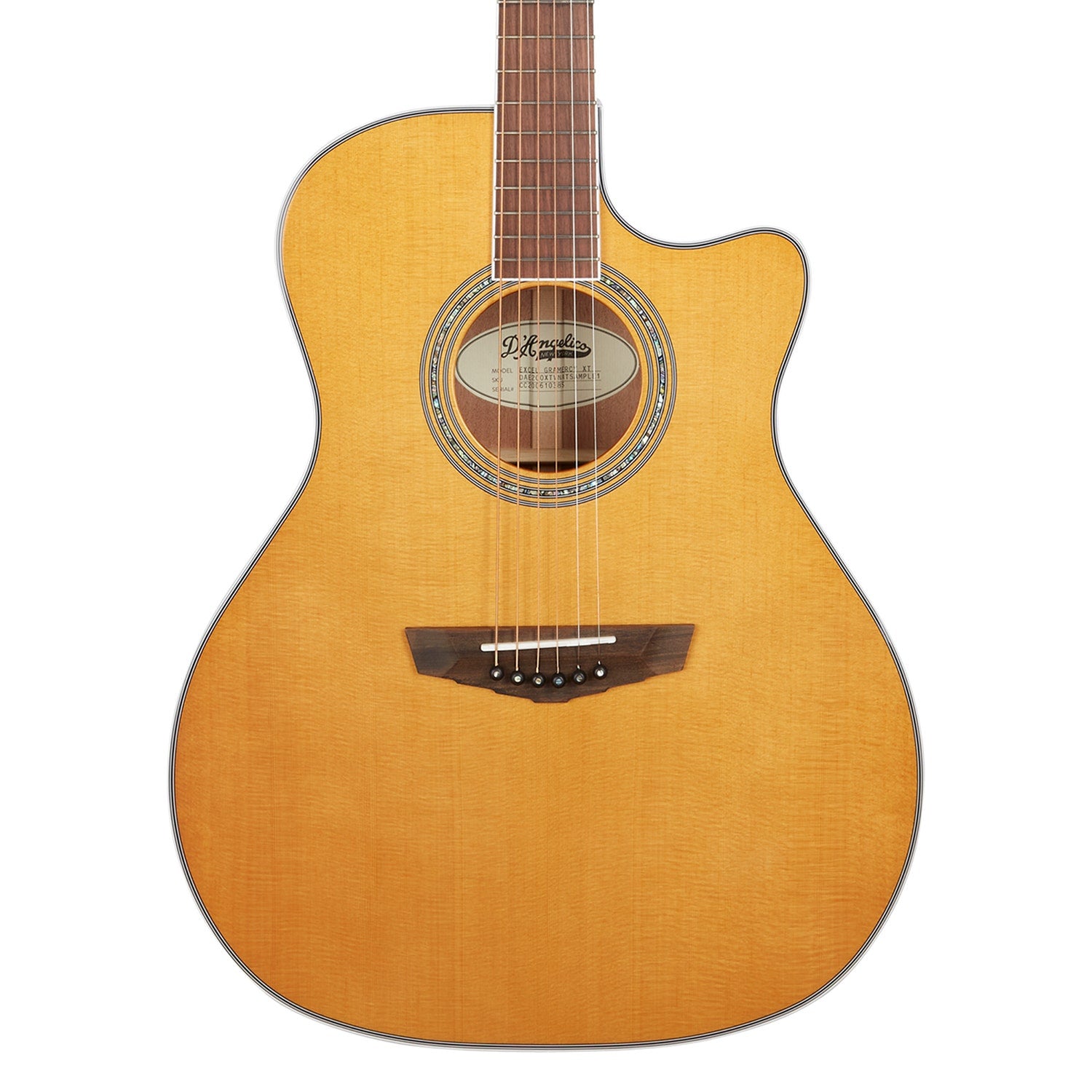 D'Angelico DAEG200XTVNATGP Excel Gramercy XT Acoustic Electric Guitar, Vintage Natural