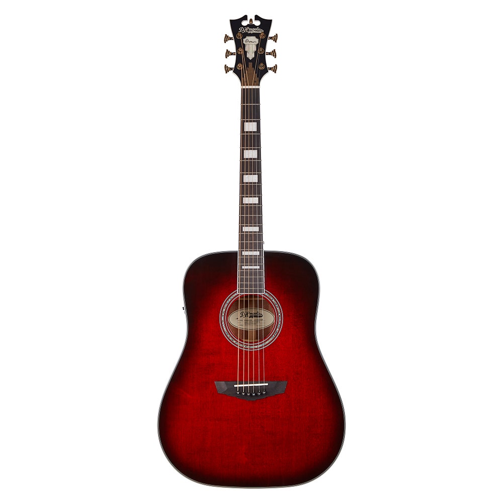 D'Angelico Guitars Premier Lexington Acoustic Electric Guitar, Ovangkol Fretboard, Trans Black Cherry Burst