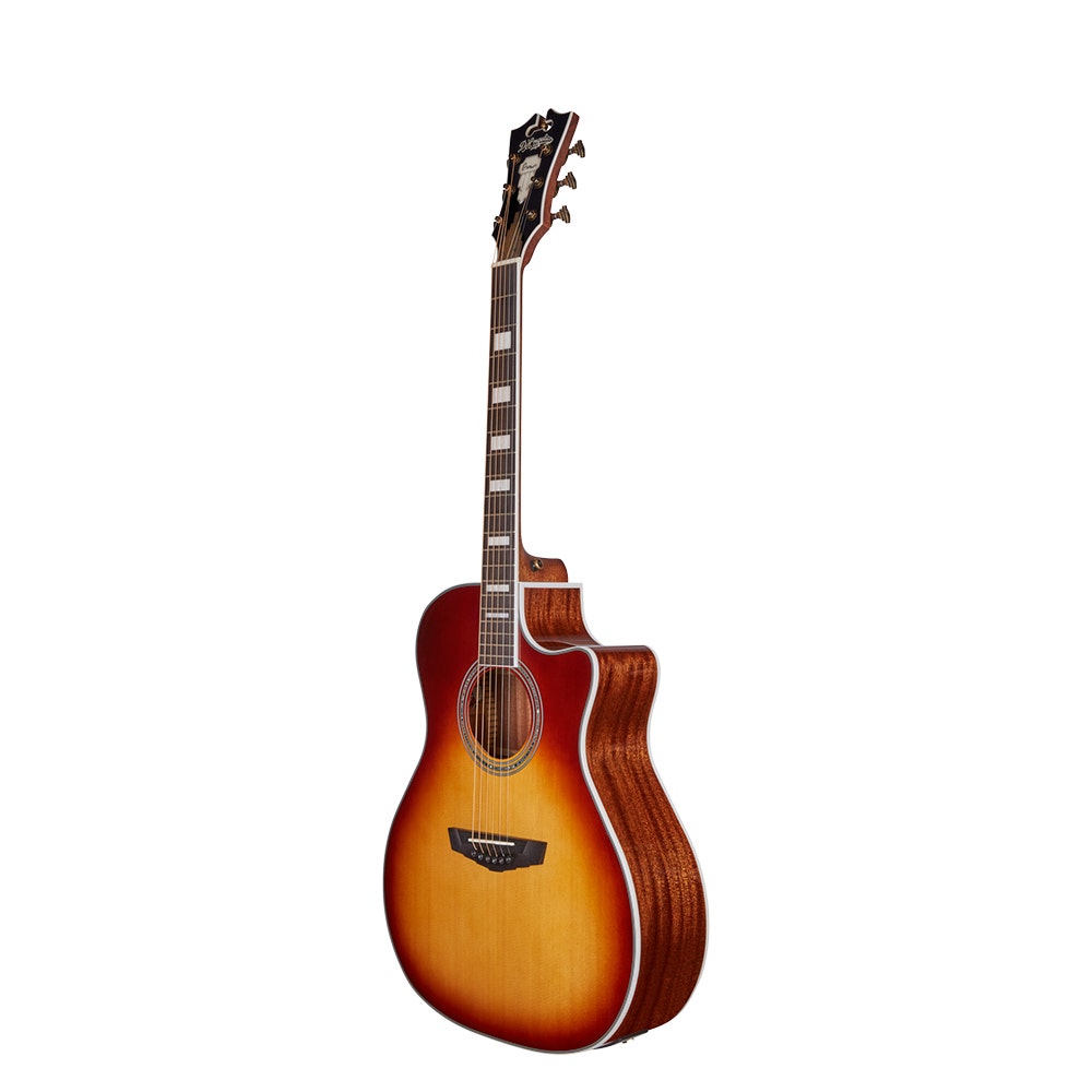 D'Angelico Guitars Premier Gramercy Acoustic Electric Guitar, Ovangkol Fretboard, Iced Tea Burst