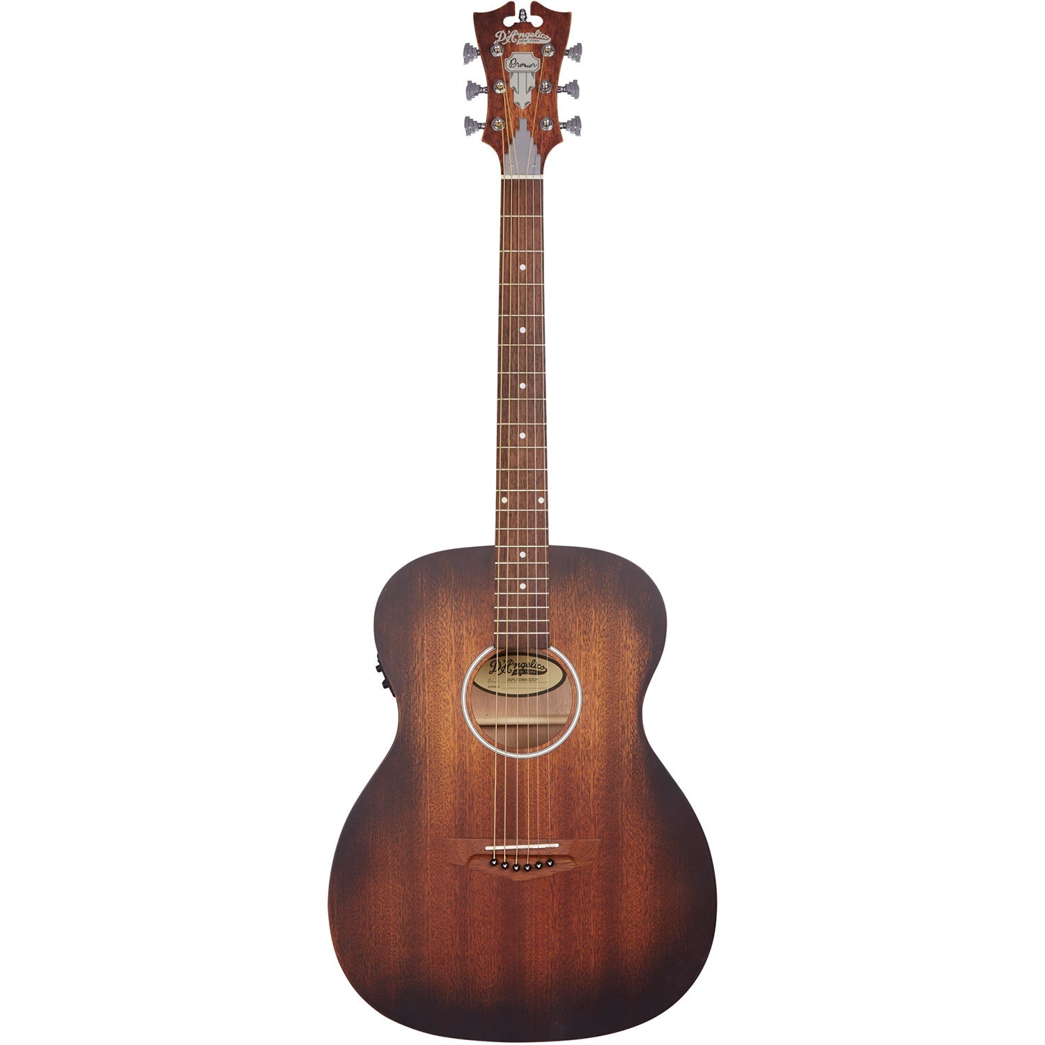 D'Angelico DAPLSOMAGDCP Premier Tammany LS Acoustic Electric Guitar, Aged Mahogany