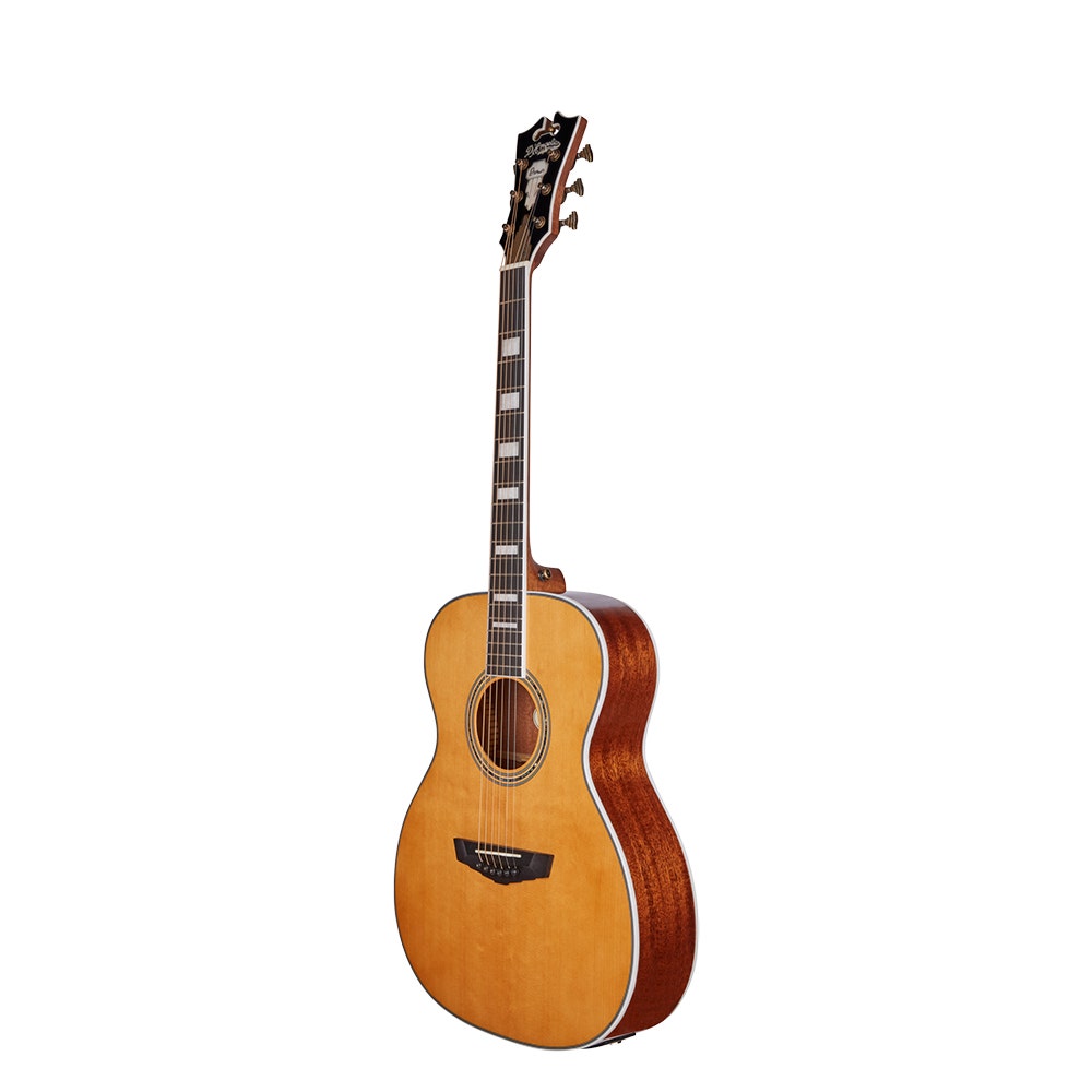 D'Angelico Guitars Premier Tammany Acoustic Electric Guitar, Ovangkol Fretboard, Vintage Natural