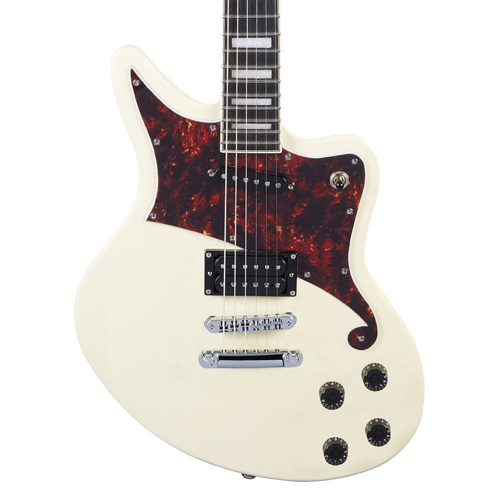 D'Angelico Premier Bedford HS Electric Guitar, Stopbar Tailpiece, Gig Bag - Antique White