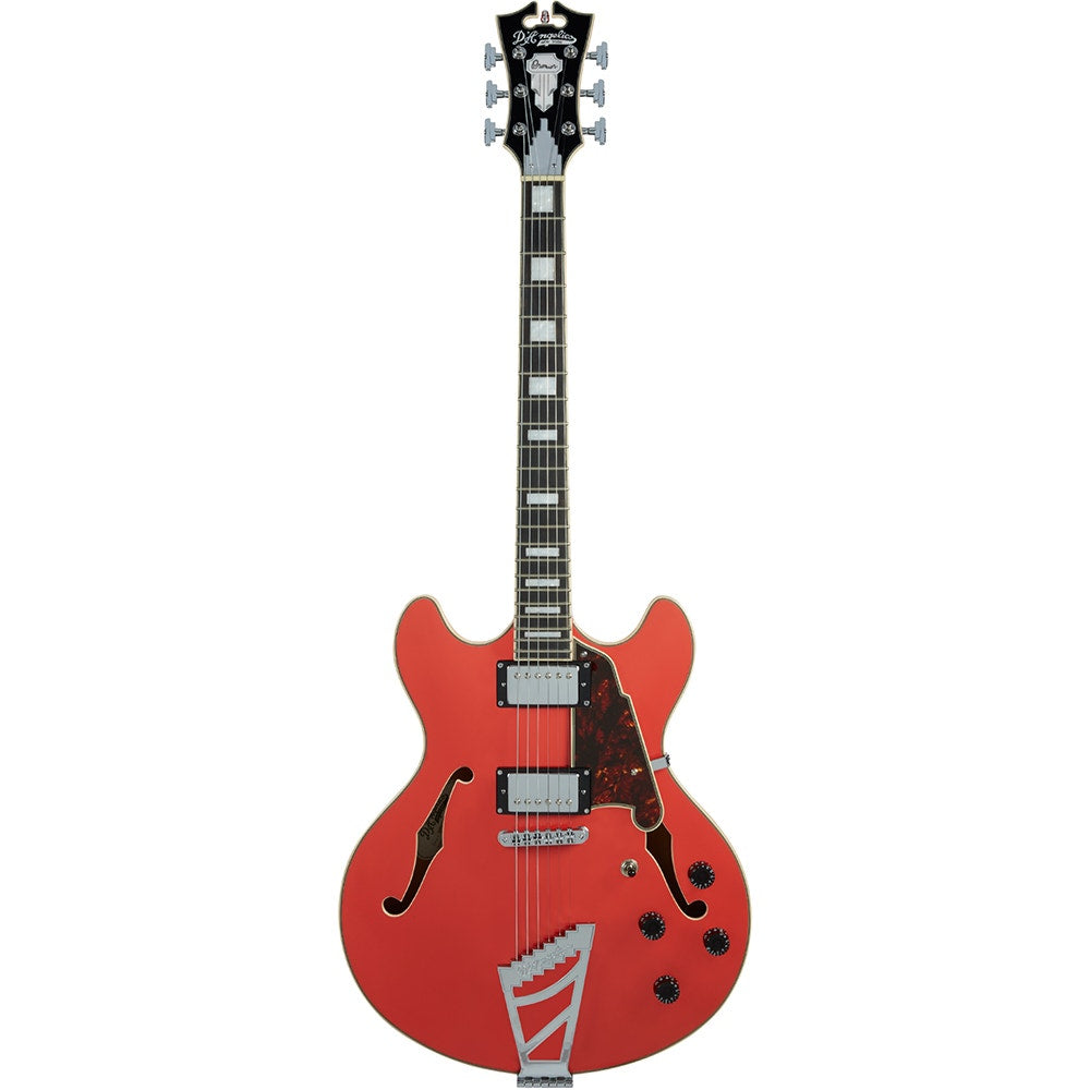 D'Angelico Guitars DAPDCFRCTCB Premier DC Electric Guitar, Stairstep Tailpiece, Fiesta Red