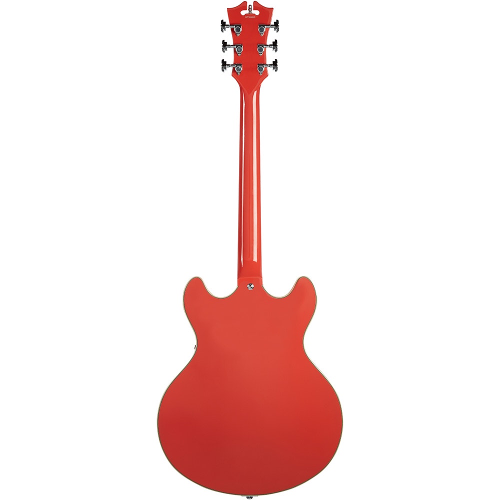 D'Angelico Guitars DAPDCFRCTCB Premier DC Electric Guitar, Stairstep Tailpiece, Fiesta Red