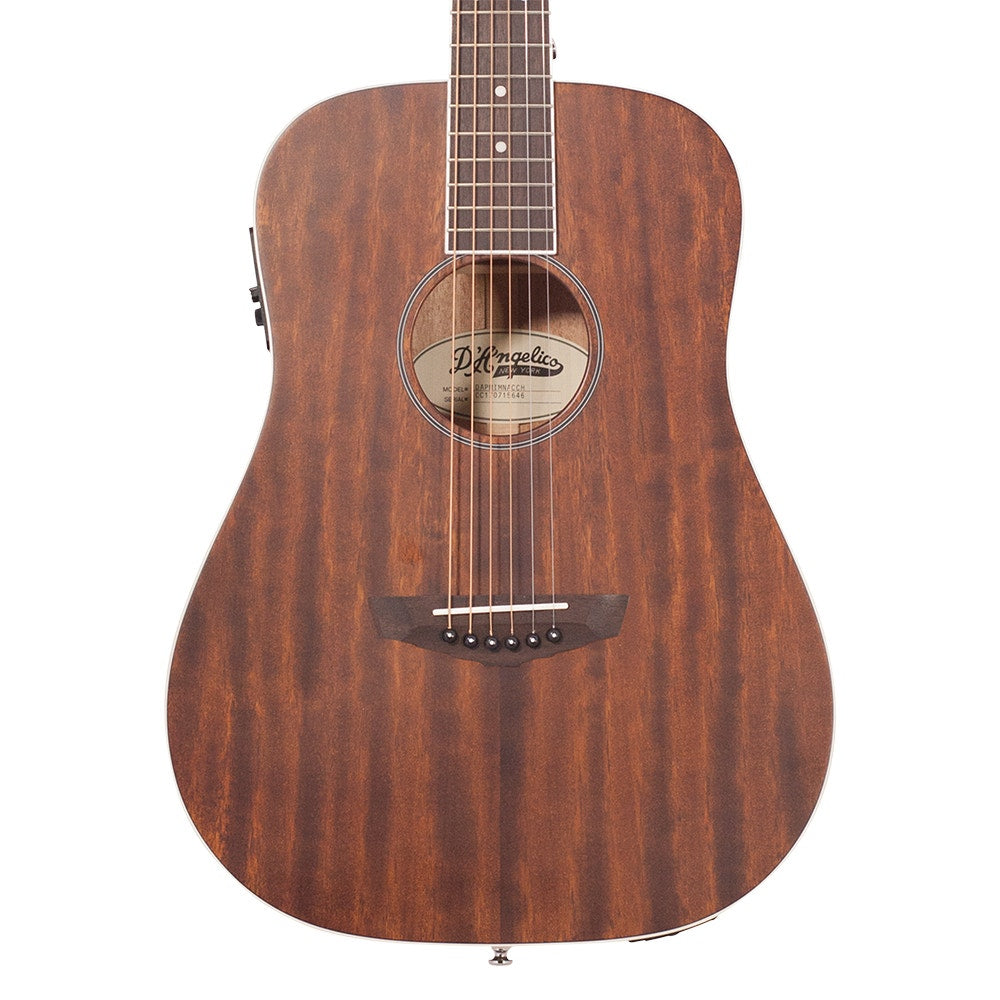 D'Angelico Premier Niagara Mahogany Mini Dreadnought Acoustic-Electric Guitar Natural