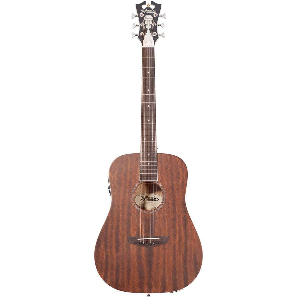 D'Angelico Premier Niagara Mahogany Mini Dreadnought Acoustic-Electric Guitar Natural