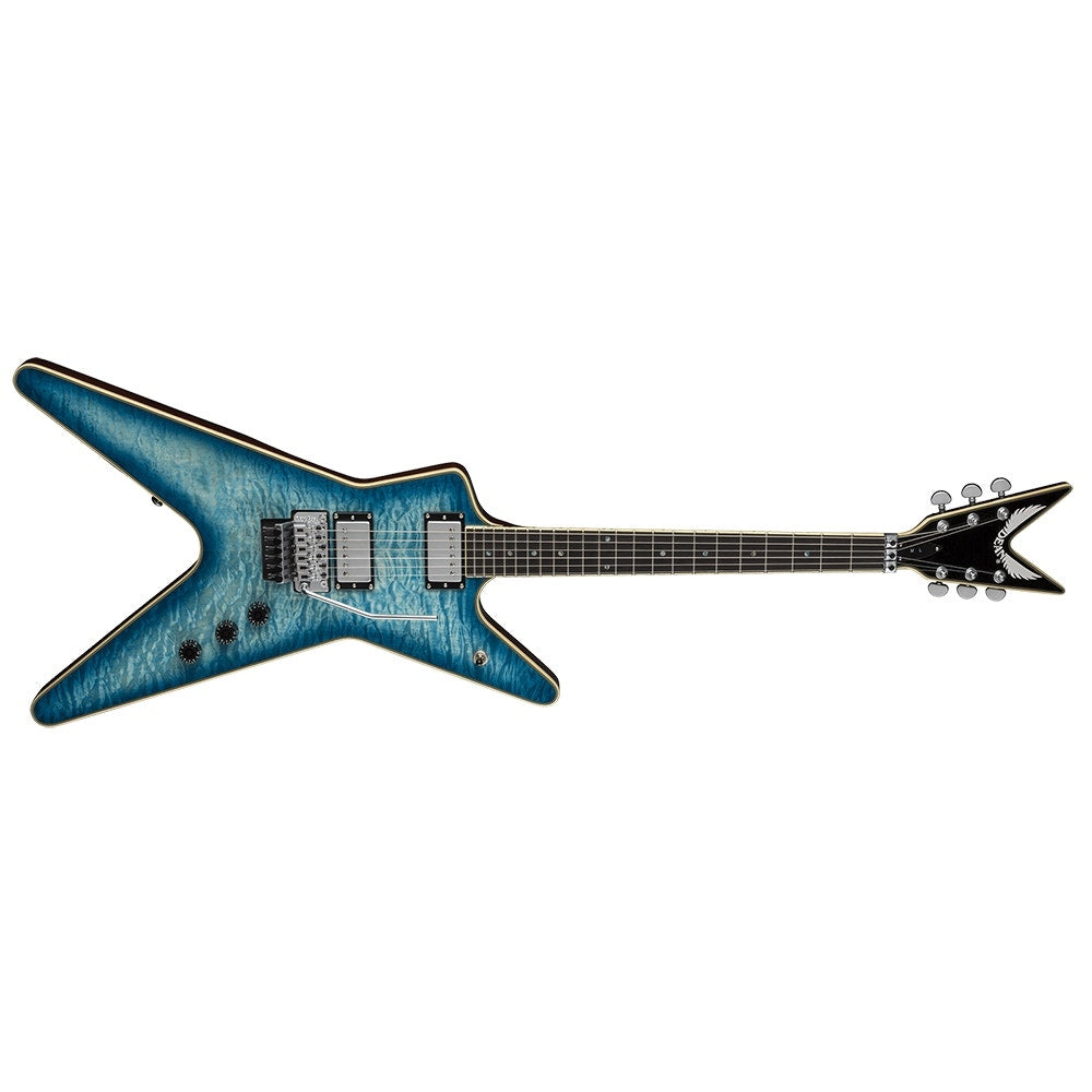 Dean ML 40th Anniversary QM Floyd Electric Guitar, Quilt Maple Top, Ebony Fingerboard - Faded Denim