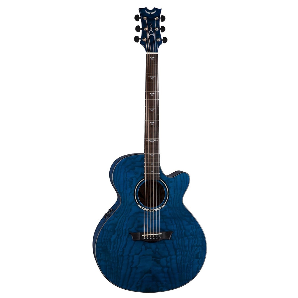Dean Guitars PE-UQA-TBL Performer Ultra Quilt Ash Acoustic-Electric Guitar in Transparent Blue