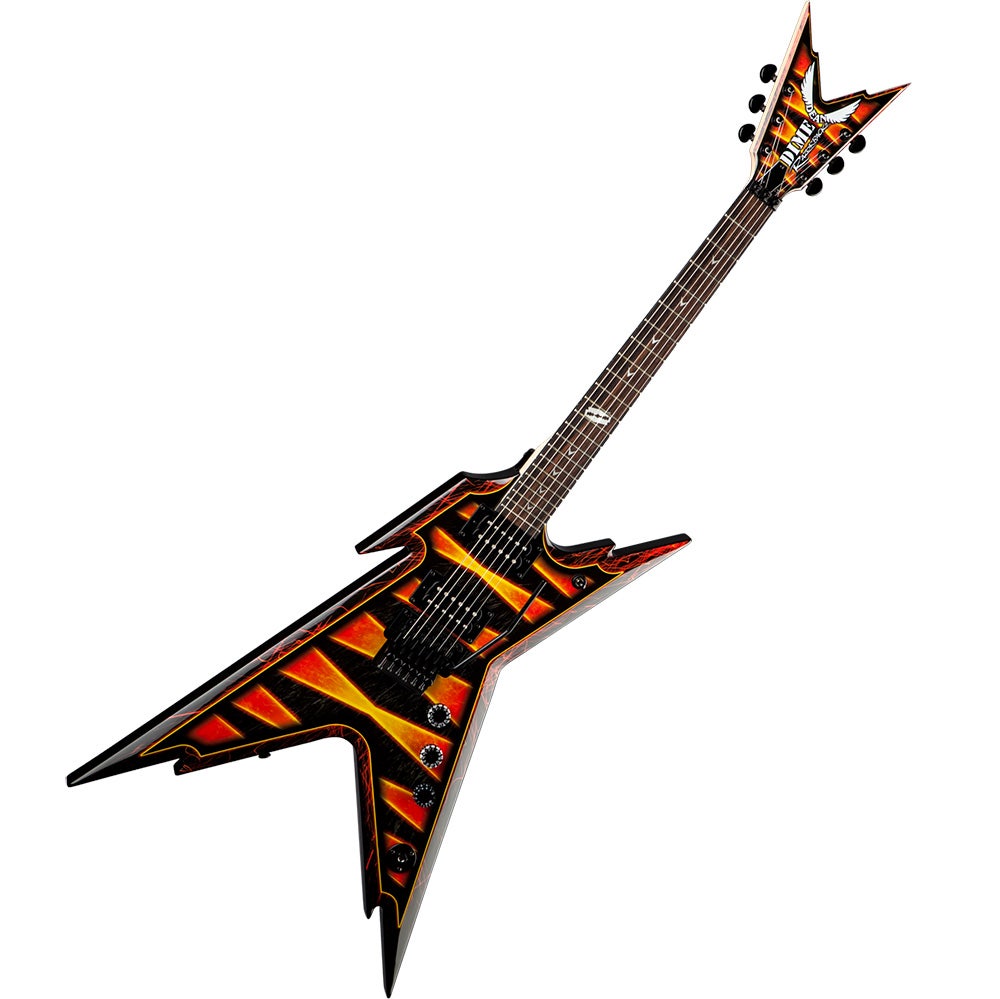Dean Guitars Razorback DB Floyd Solid-Body 6-String Electric Guitar Bumblebee Firefly Finish with Case