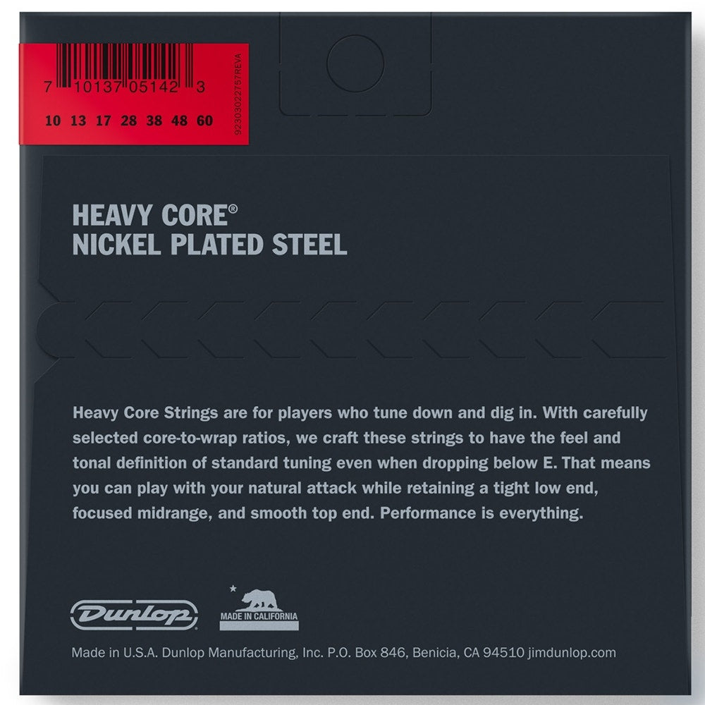 Dunlop DHCN1060-7 Heavy Core 7-String Nickel Plated Steel Electric Strings, Heavy 7 (10-60)
