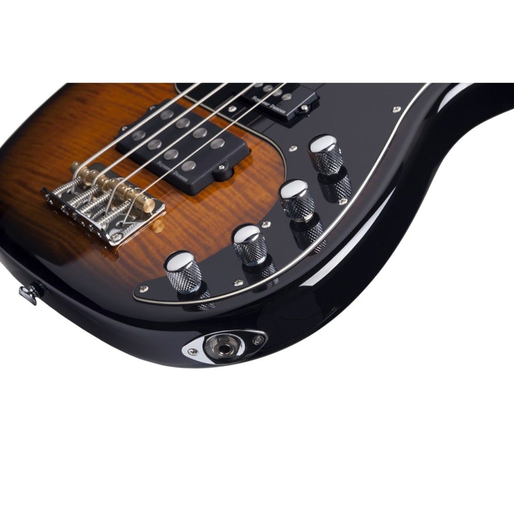 Schecter Retro Series Diamond-P Plus Bass Guitar in Dark Vintage Sunburst Finish