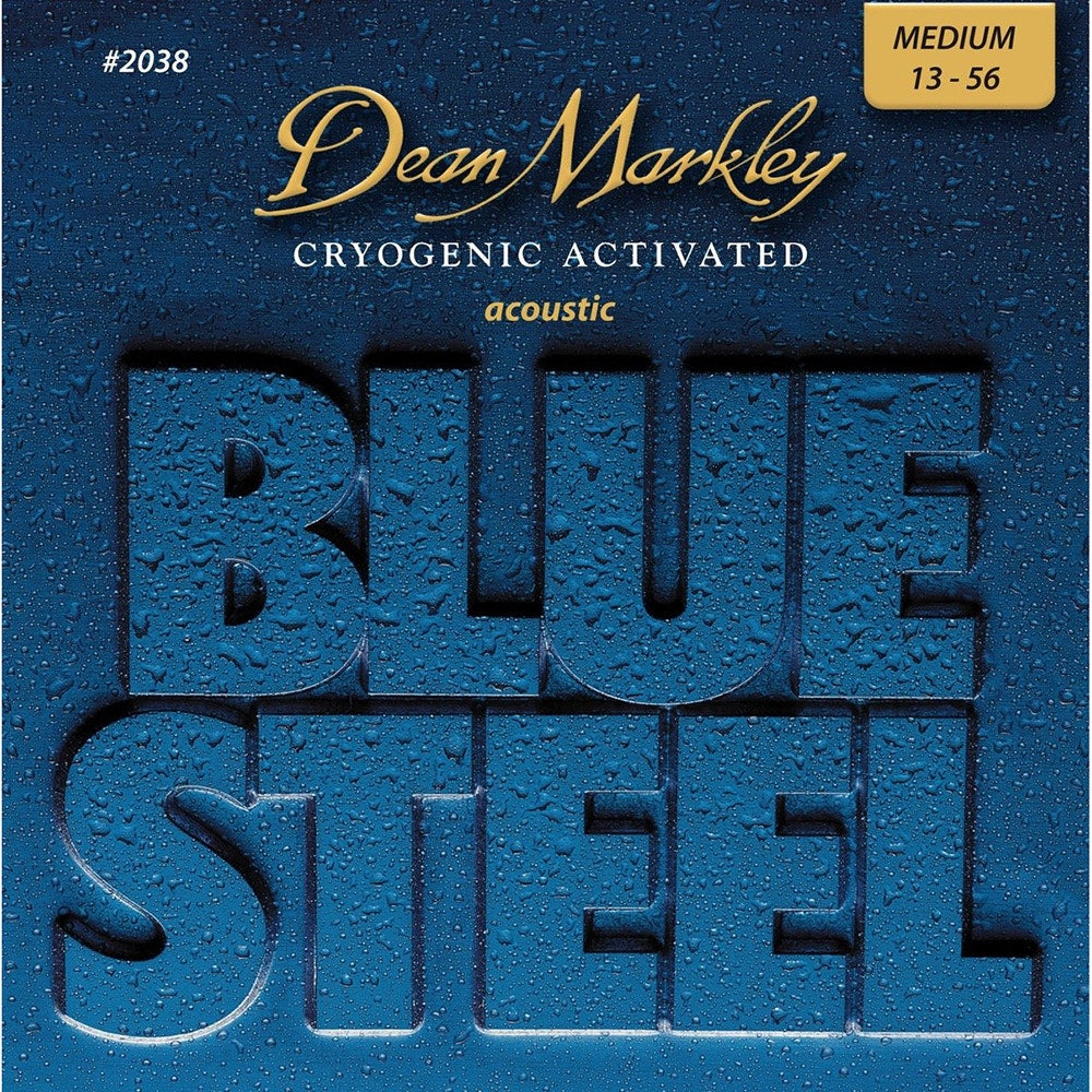 Dean Markley 2038 Blue Steel Acoustic Guitar Strings, Medium, 6 String, 13-56