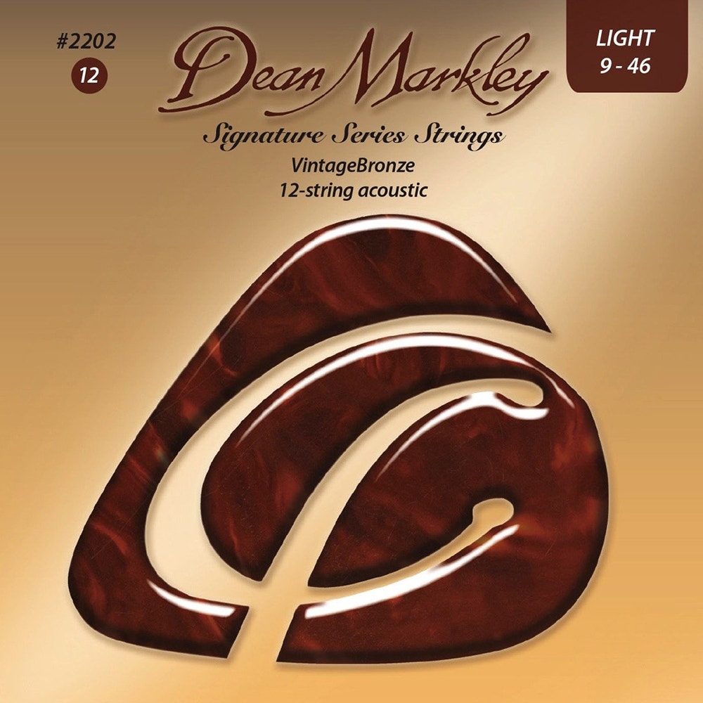 Dean Markley 2202 VintageBronze Singature Series 12 String Acoustic Guitar Strings, Light, 9-46