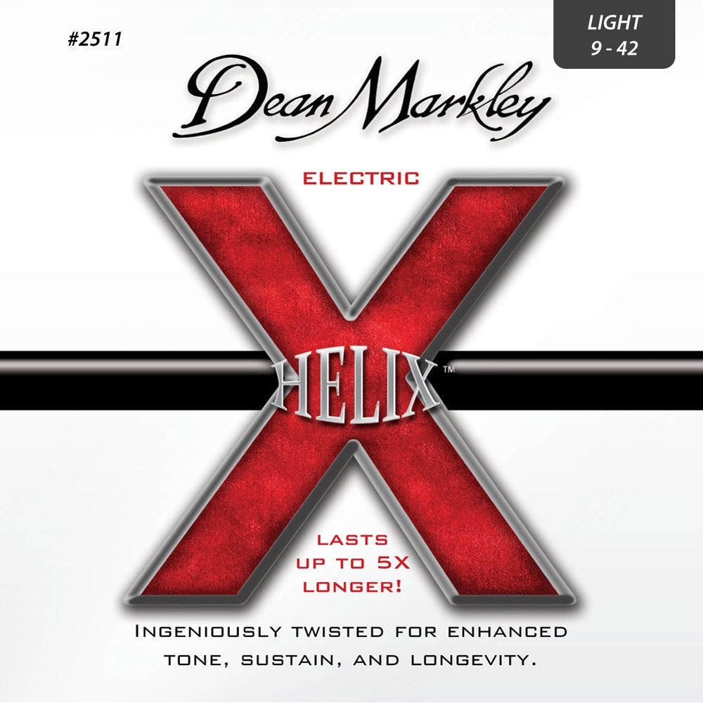 10-Pack of Dean Markley 2511 Helix HD Light Electric Guitar Strings (9-42)
