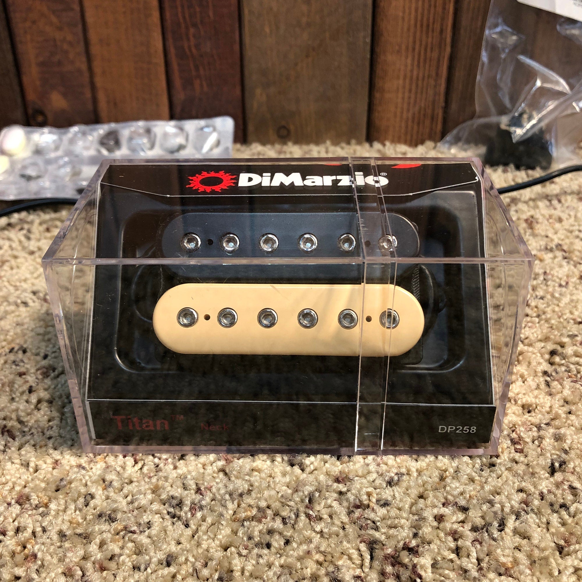 DiMarzio DP258 Titan Neck Humbucker Guitar Pickup, Reverse Zebra, Chrome Poles