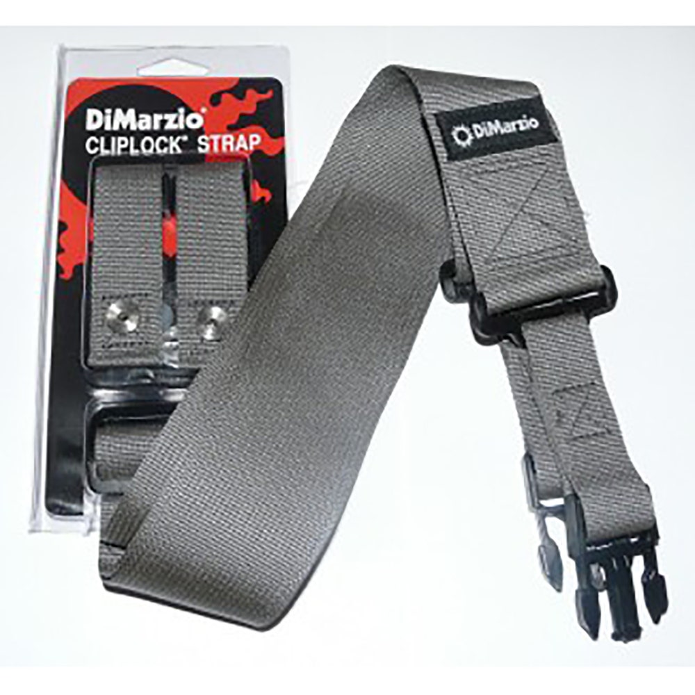 DiMarzio DD2200GY ClipLock Quick Release Guitar Strap - 2" CORDURA Fabric - Gray