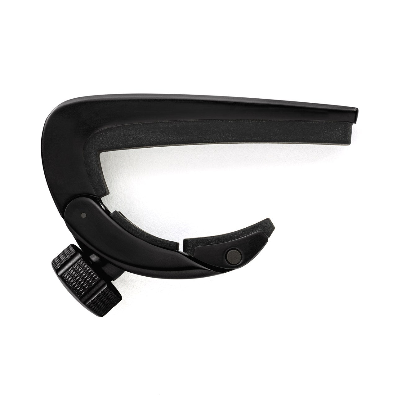 Dunlop DPCBK Pivot Capo w/ Optimized Dense Rubber Fret Pad for Guitar, Black