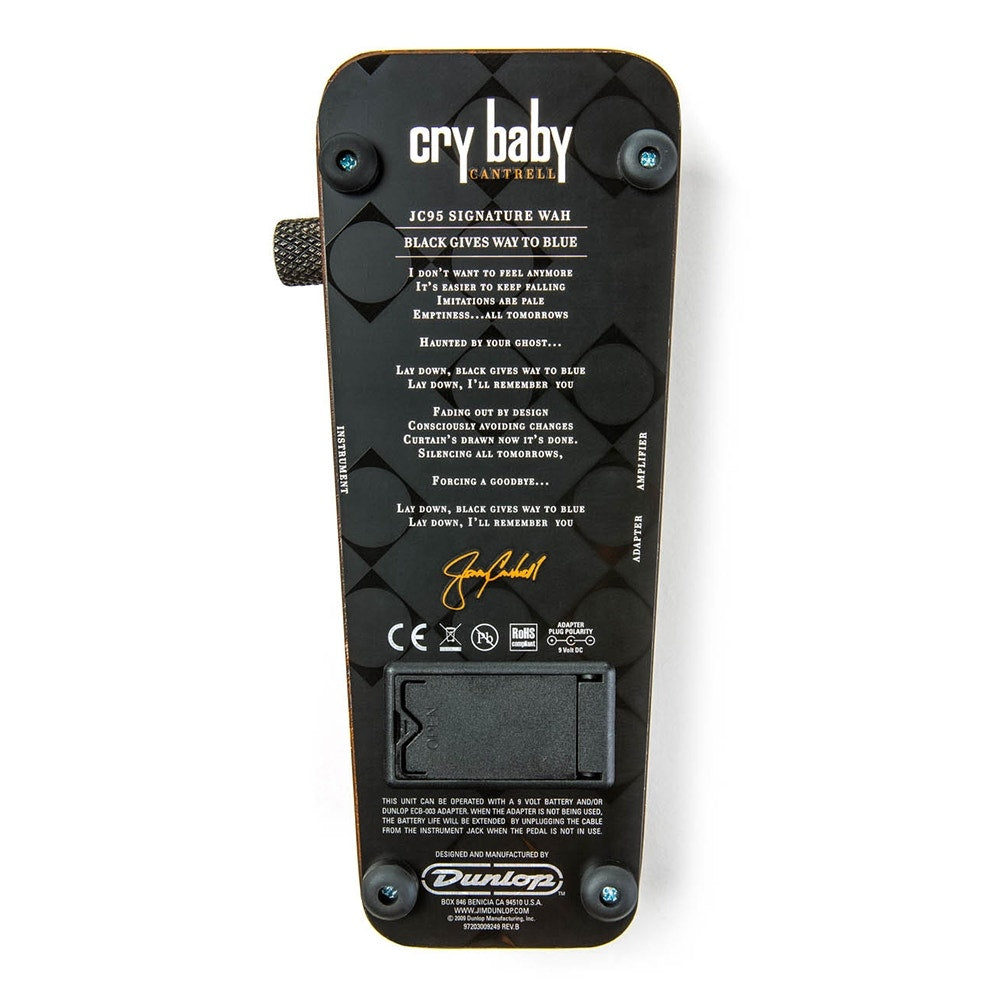 Dunlop JC95 Jerry Cantrell Signature Cry Baby Wah Guitar Effects Pedal