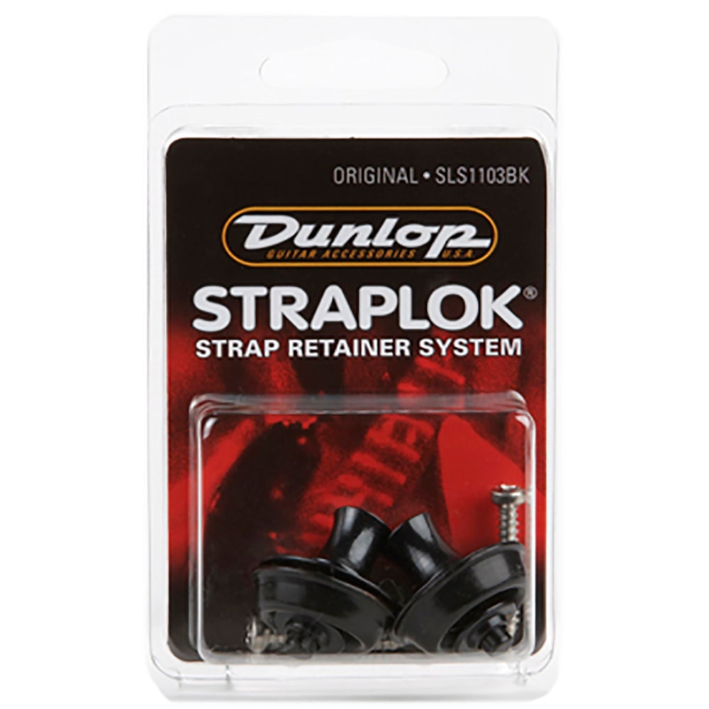 Dunlop SLS1103BK Straplok Original Strap Retainer System - Black