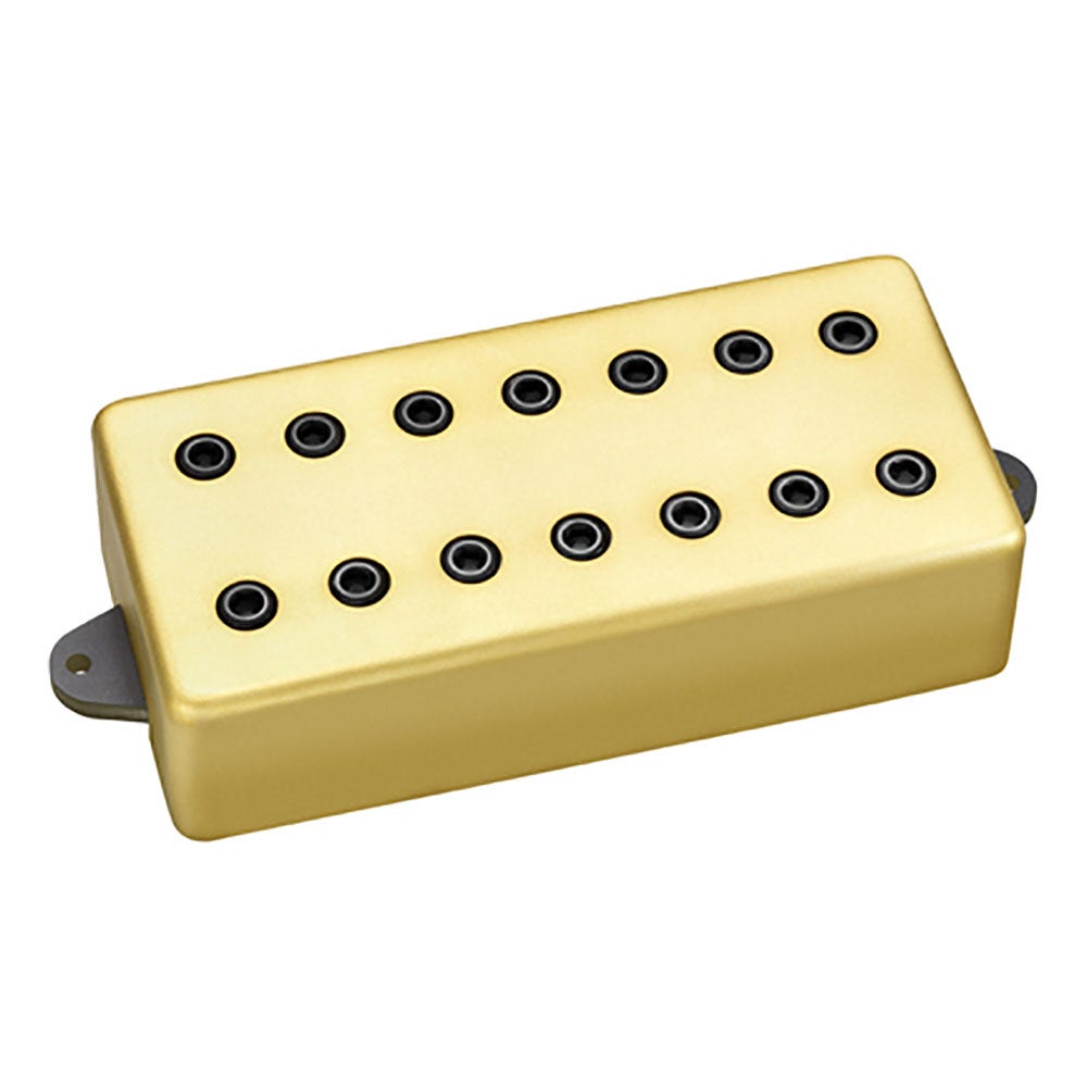 DiMarzio DP714G Titan Guitar Pickup, 7-String, Bridge - Gold Cover with Black Poles