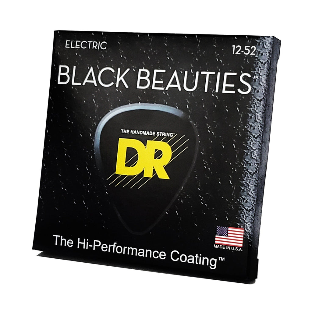 DR Strings Black Beauties Black Colored Electric Guitar Strings: Extra Heavy 12-52