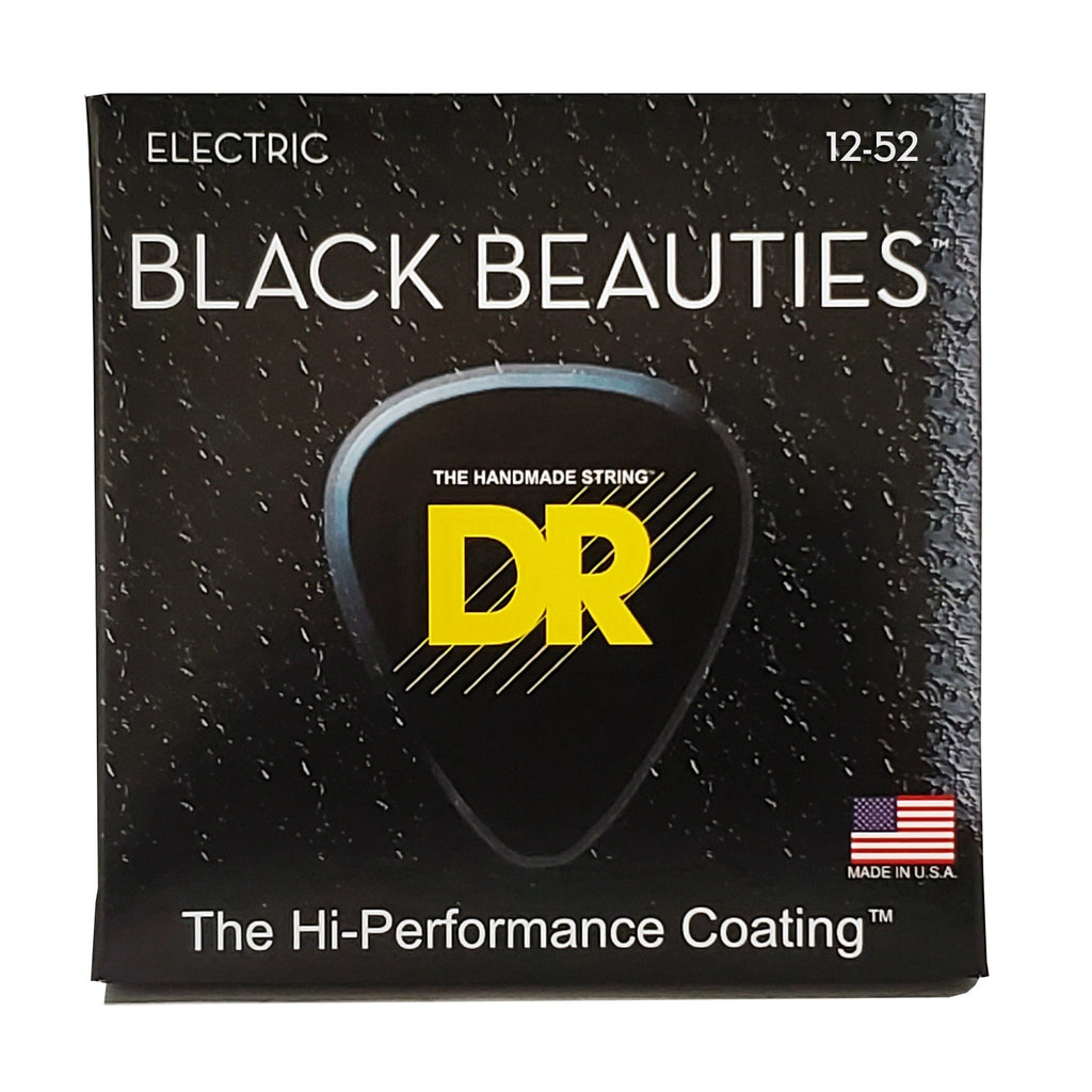 DR Strings Black Beauties Black Colored Electric Guitar Strings: Extra Heavy 12-52