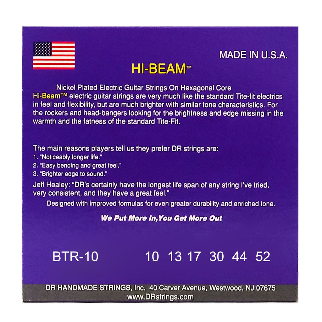 DR Strings Hi-Beam Nickel Plated Electric Guitar Strings: Medium To Heavy 10-52